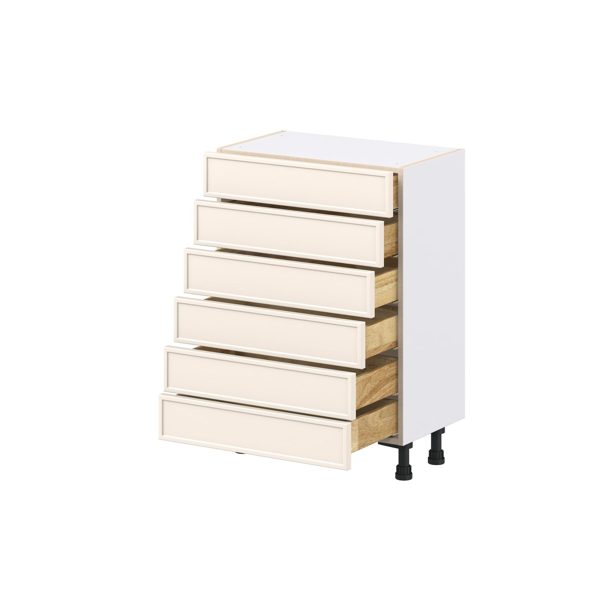 Linden 24 in. Painted Washed Linen Shallow Base Cabinet