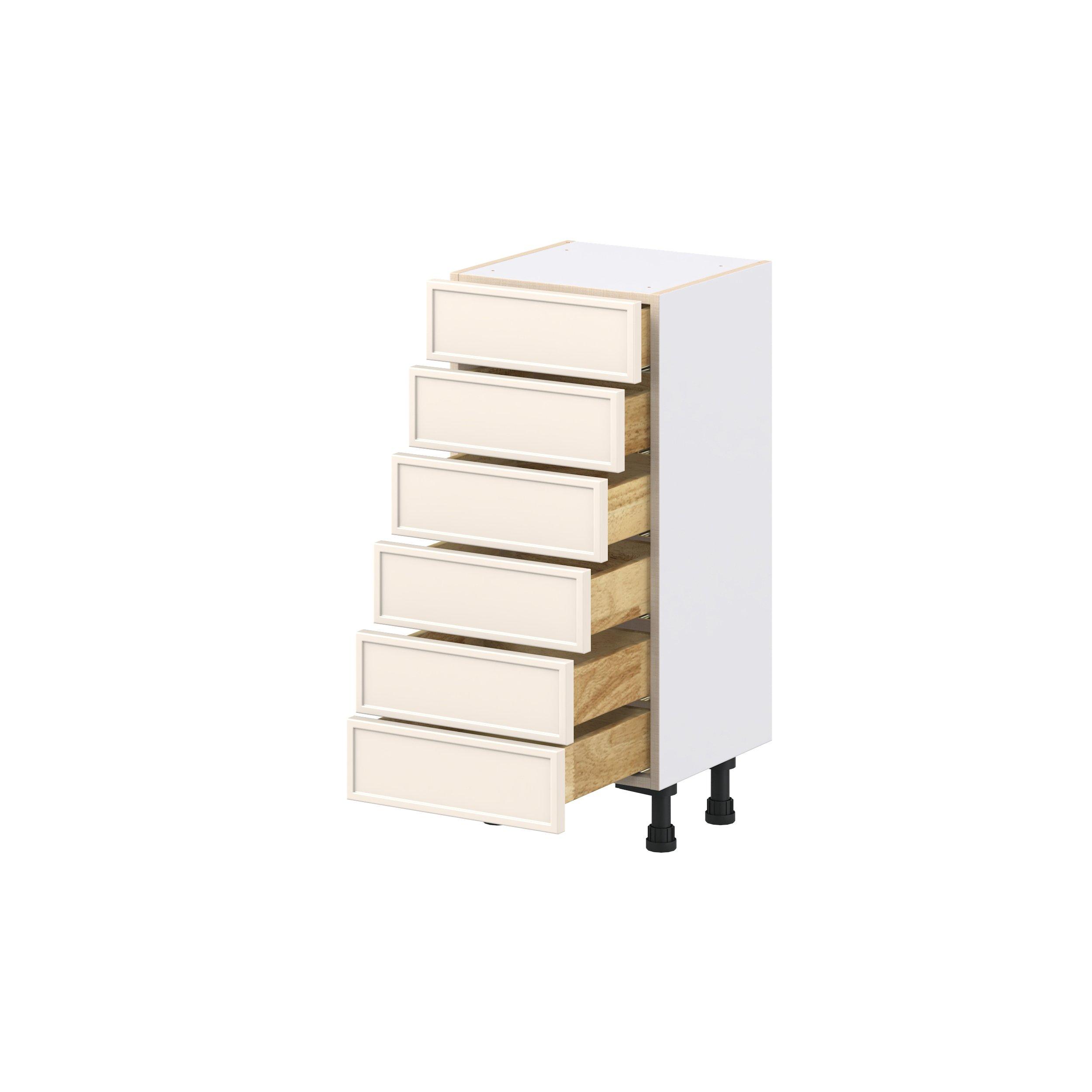 Linden 15 in. Painted Washed Linen Shallow Base Cabinet