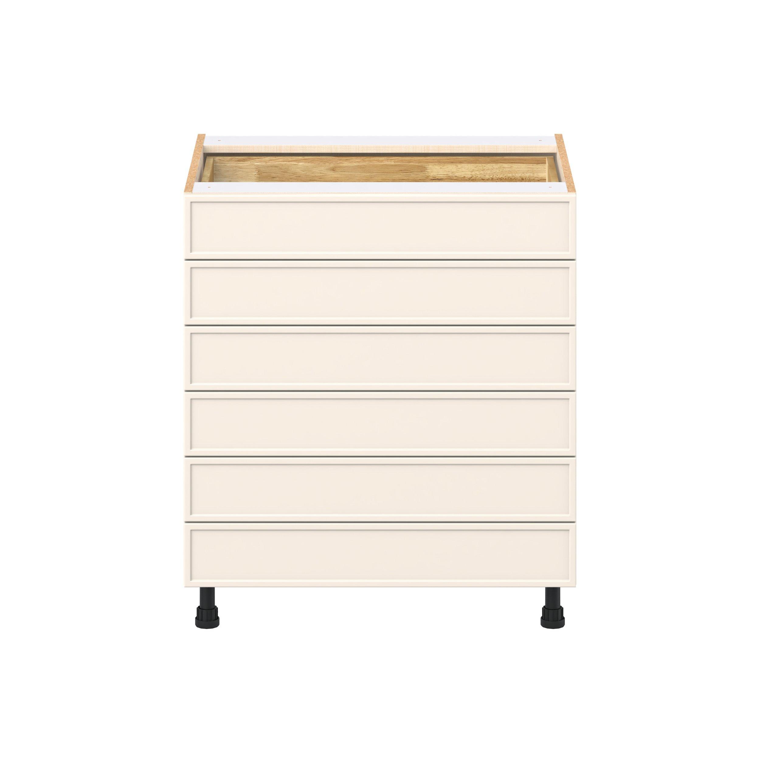 Linden 30 in. Painted Washed Linen Drawer Base Cabinet