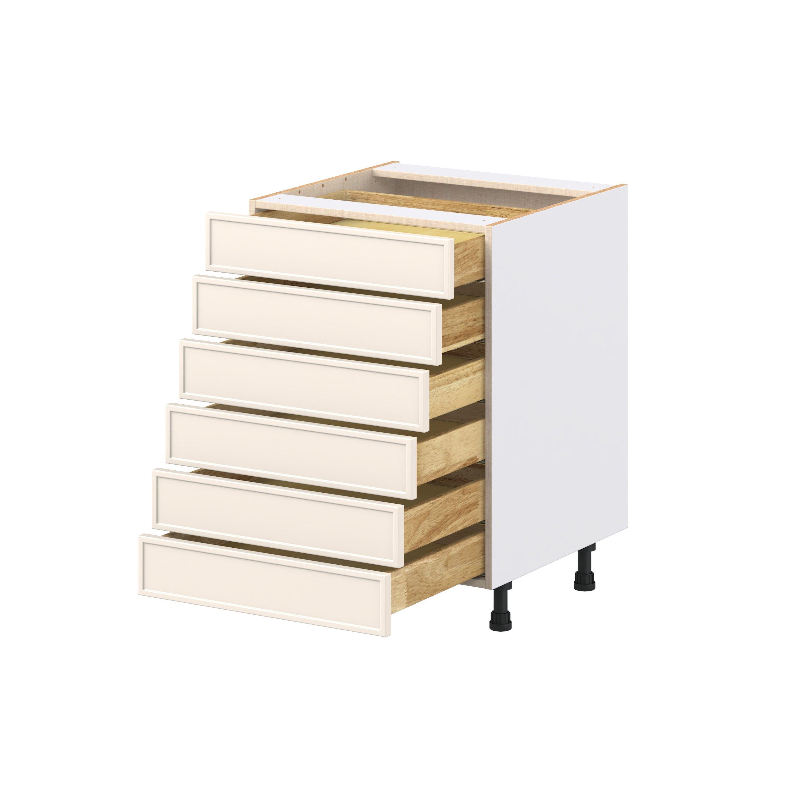 Linden 24 in. Painted Washed Linen Drawer Base Cabinet