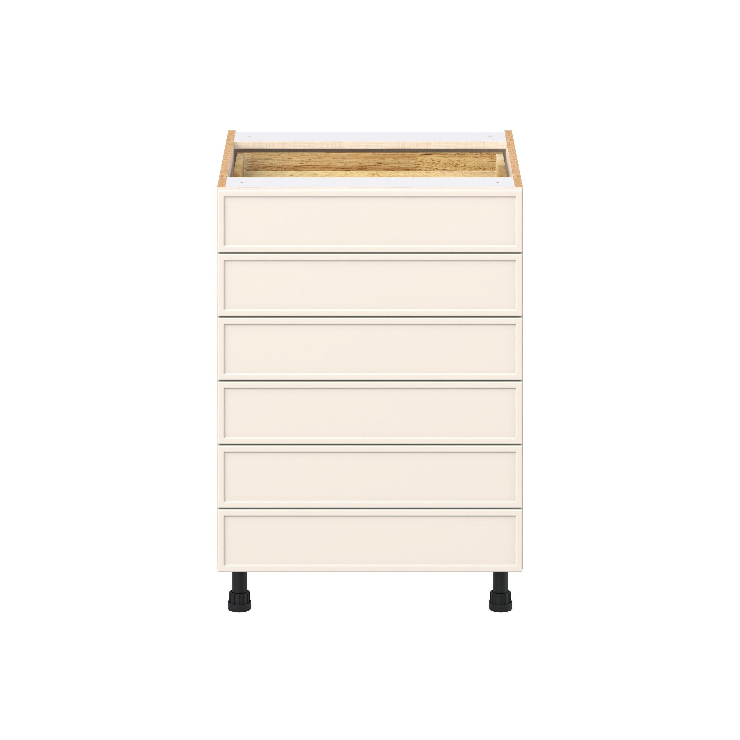 Linden 24 in. Painted Washed Linen Drawer Base Cabinet