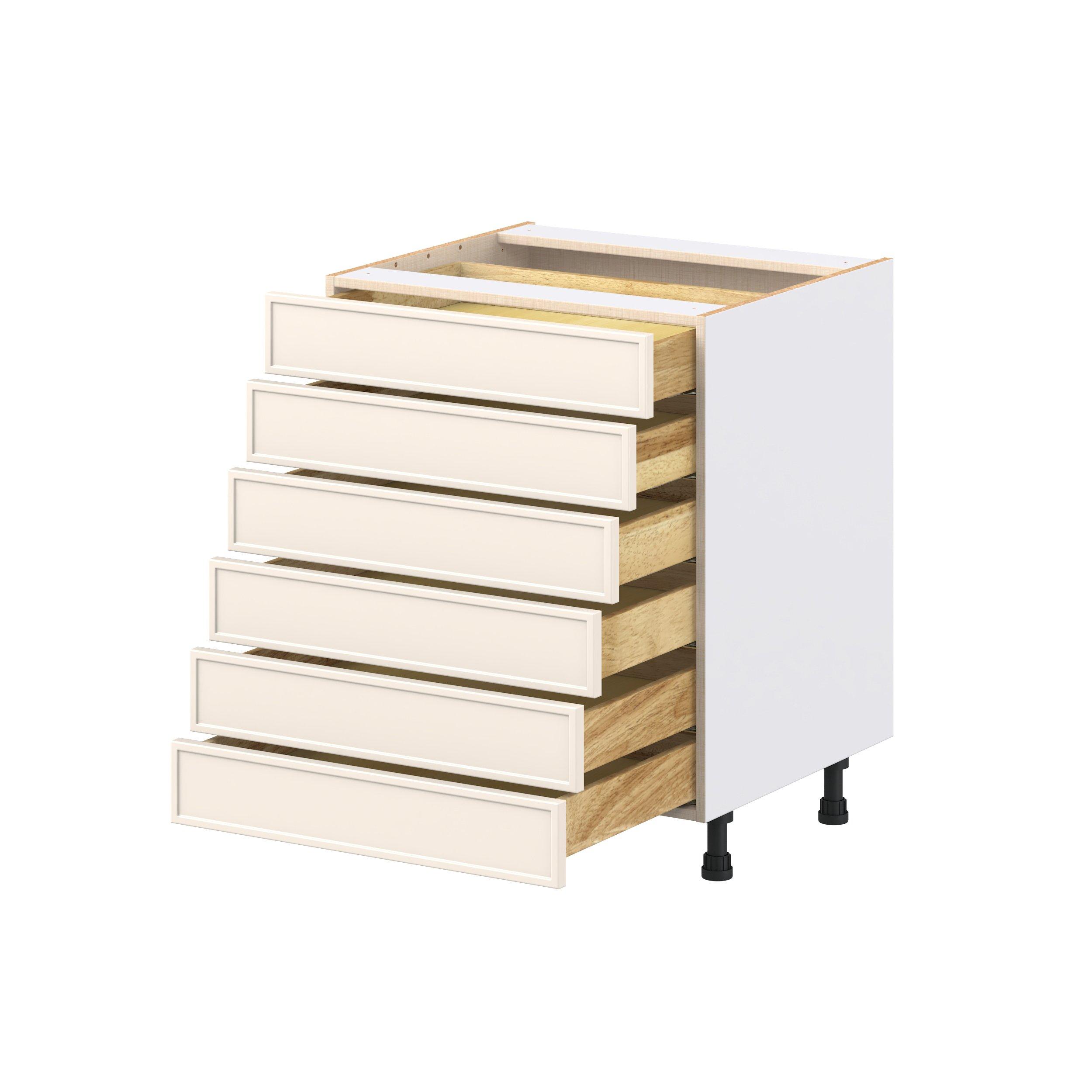 Linden 27 in. Painted Washed Linen Drawer Base Cabinet