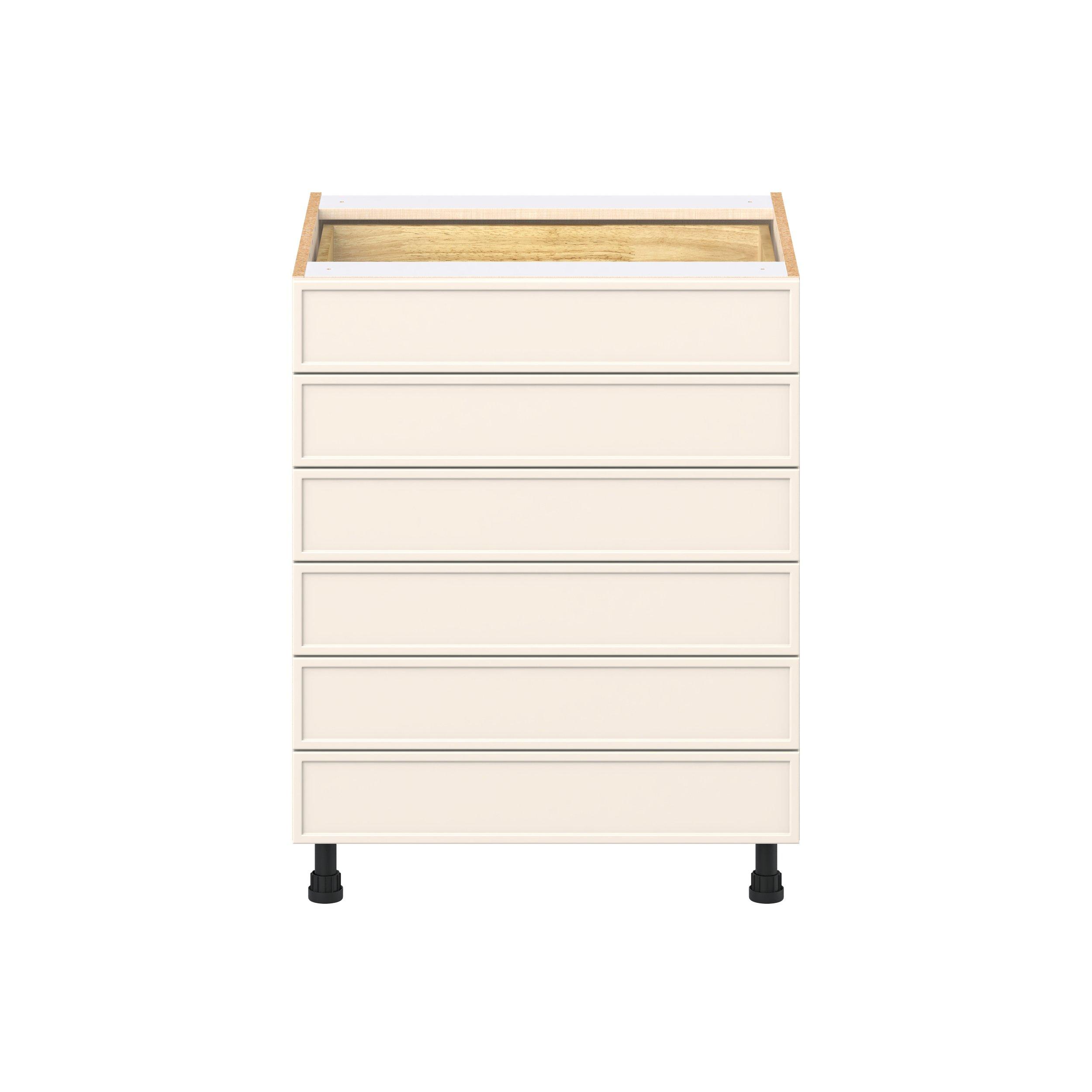 Linden 27 in. Painted Washed Linen Drawer Base Cabinet
