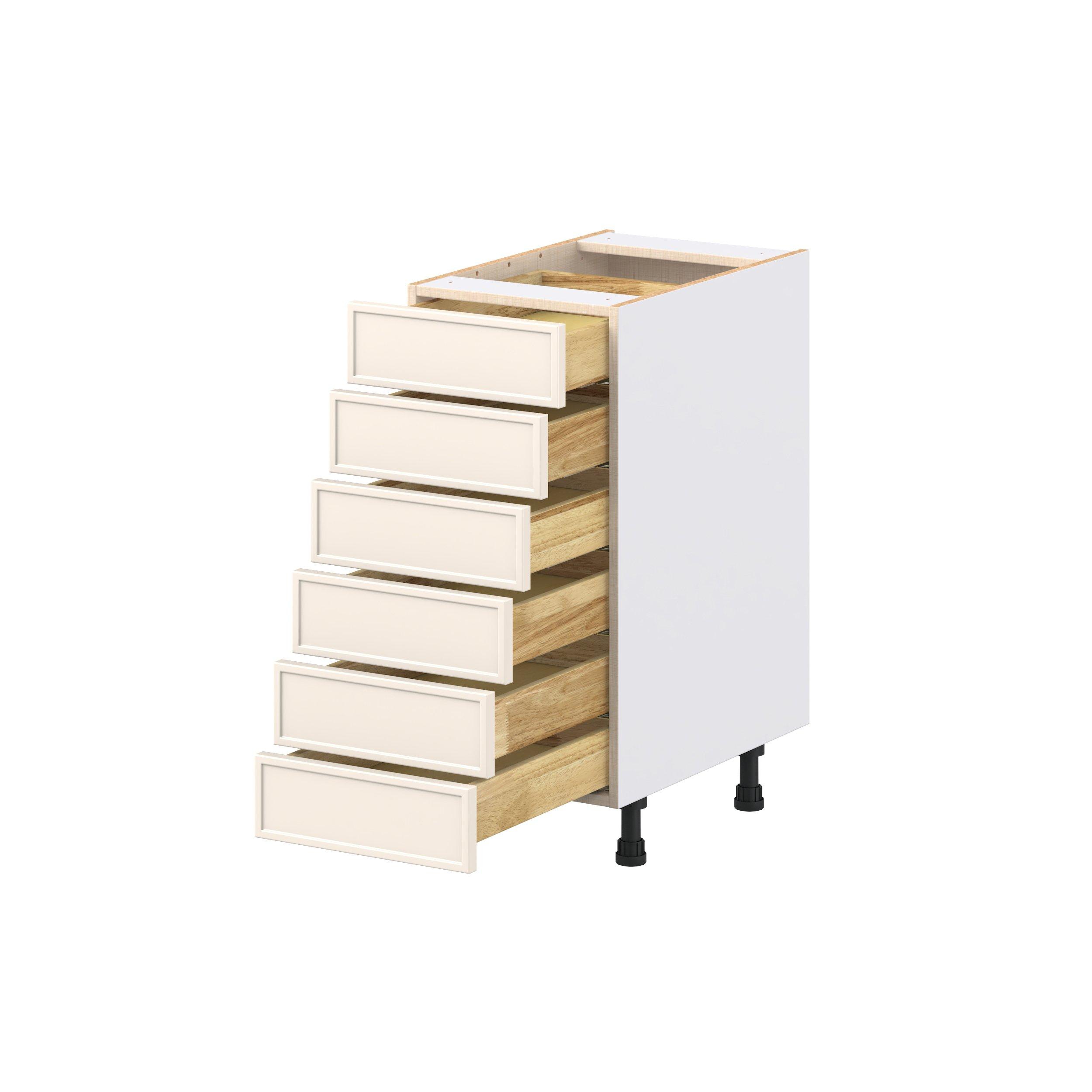 Linden 15 in. Painted Washed Linen Drawer Base Cabinet
