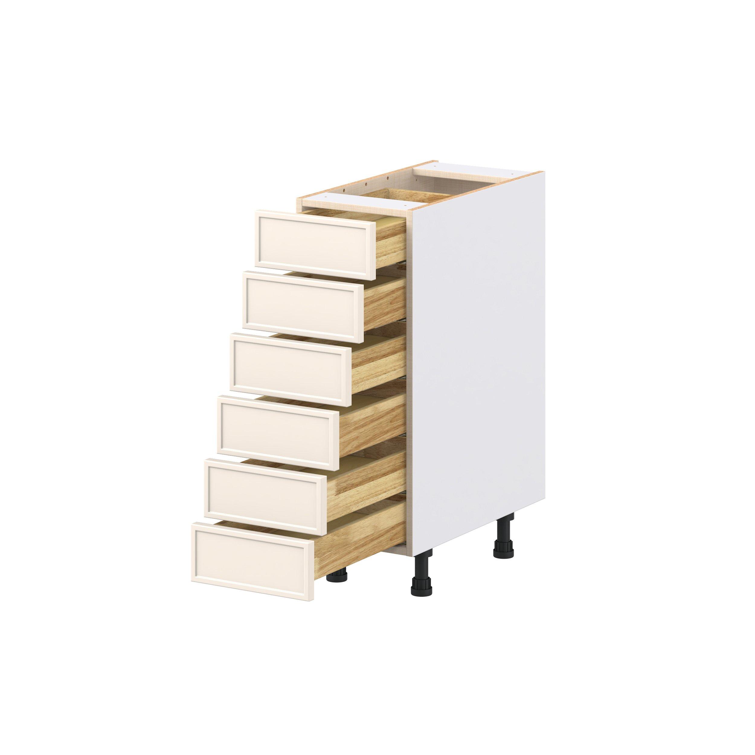 Linden 12 in. Painted Washed Linen Drawer Base Cabinet
