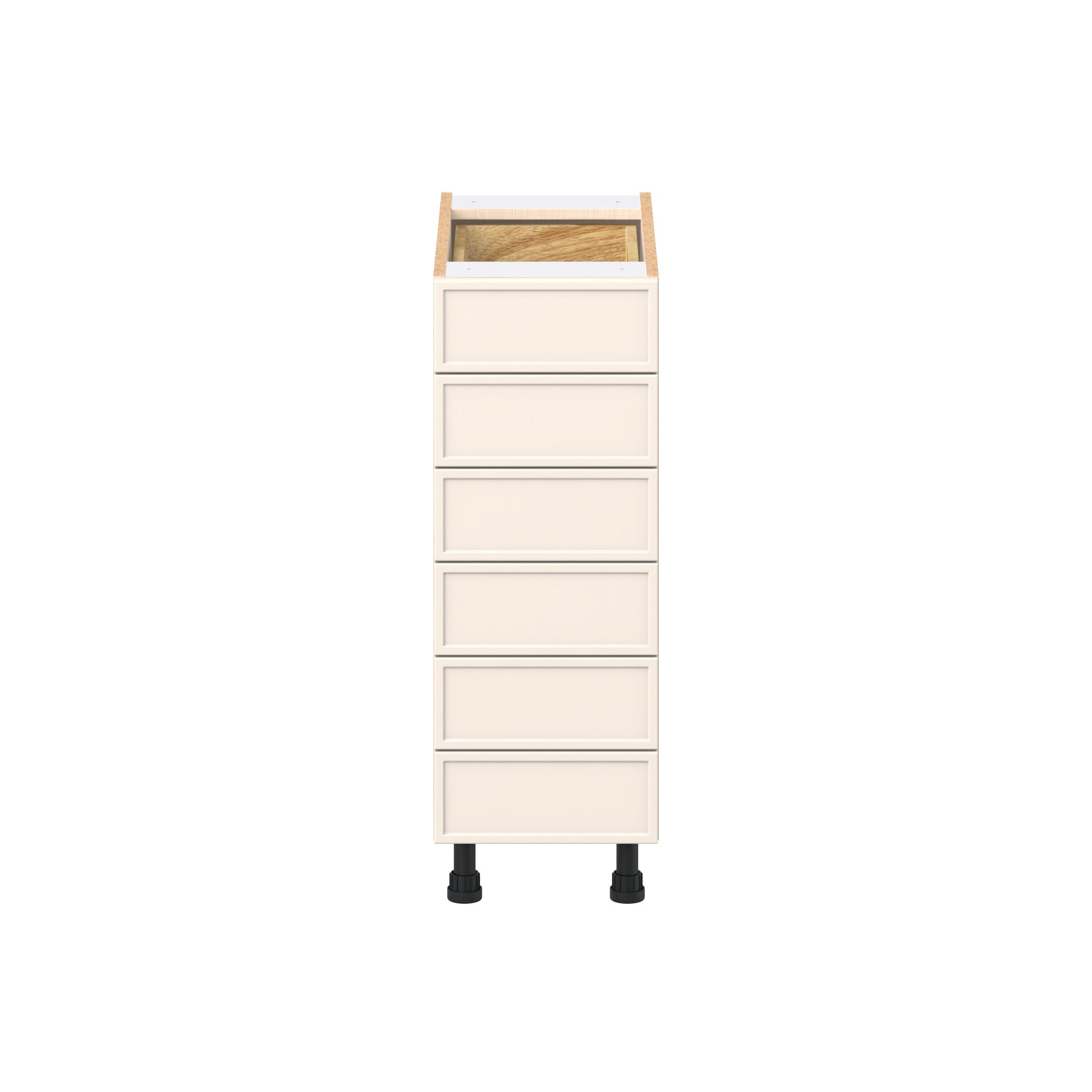 Linden 12 in. Painted Washed Linen Drawer Base Cabinet