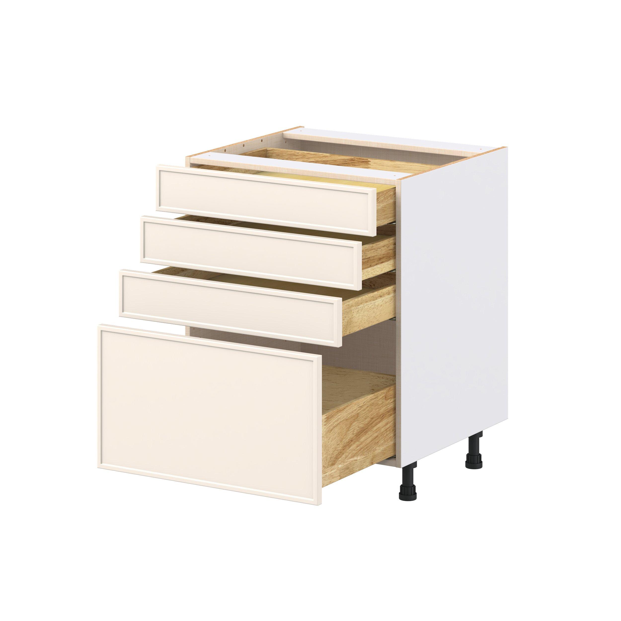 Linden 27 in. Painted Washed Linen Drawer Base Cabinet