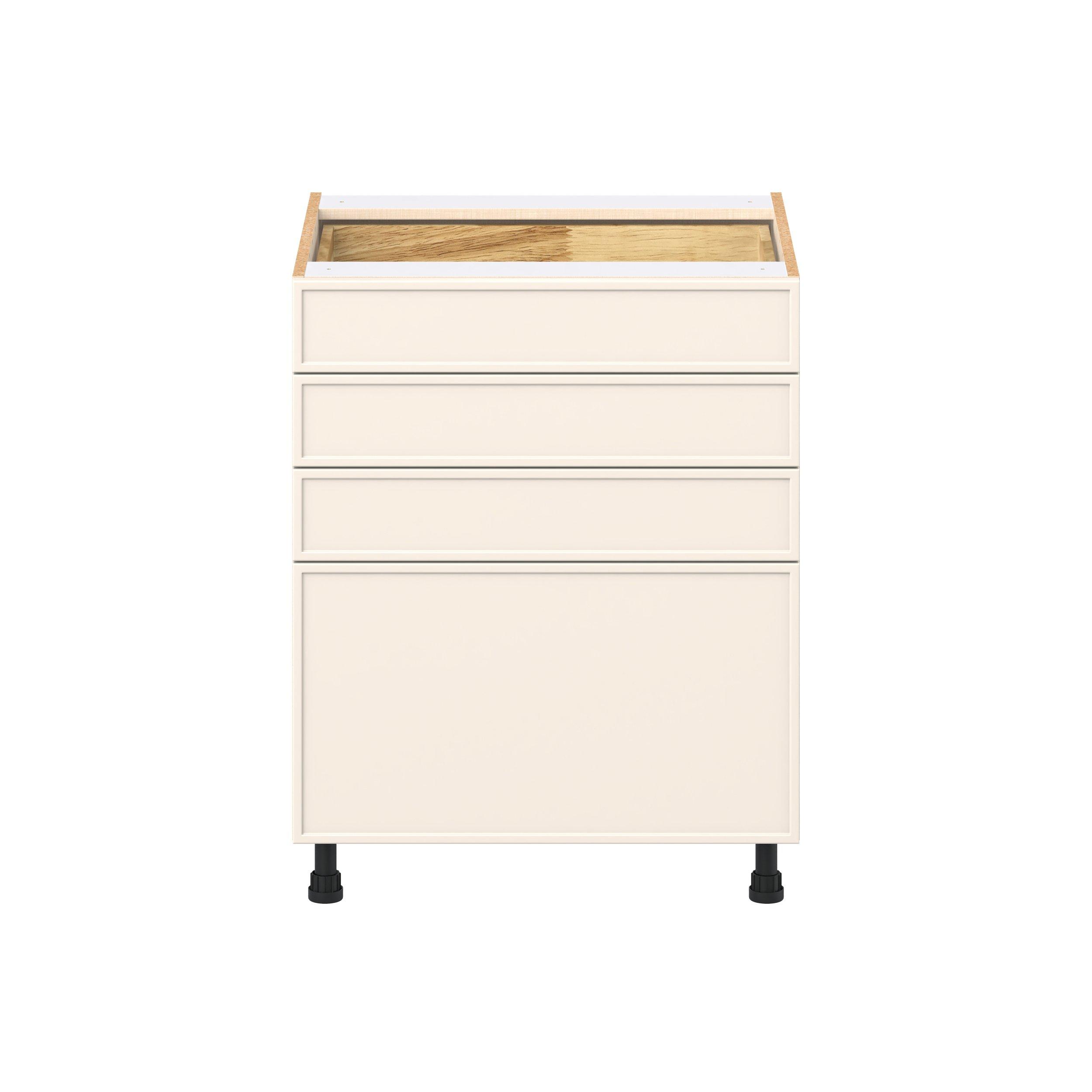 Linden 27 in. Painted Washed Linen Drawer Base Cabinet