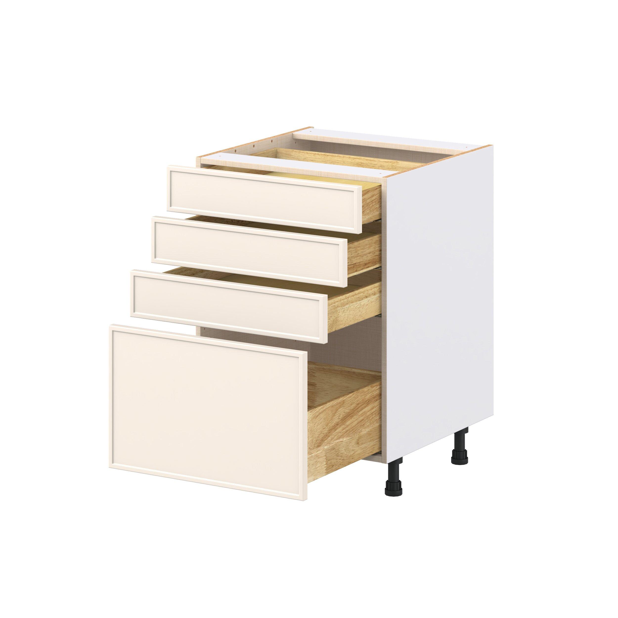Linden 24 in. Painted Washed Linen Drawer Base Cabinet
