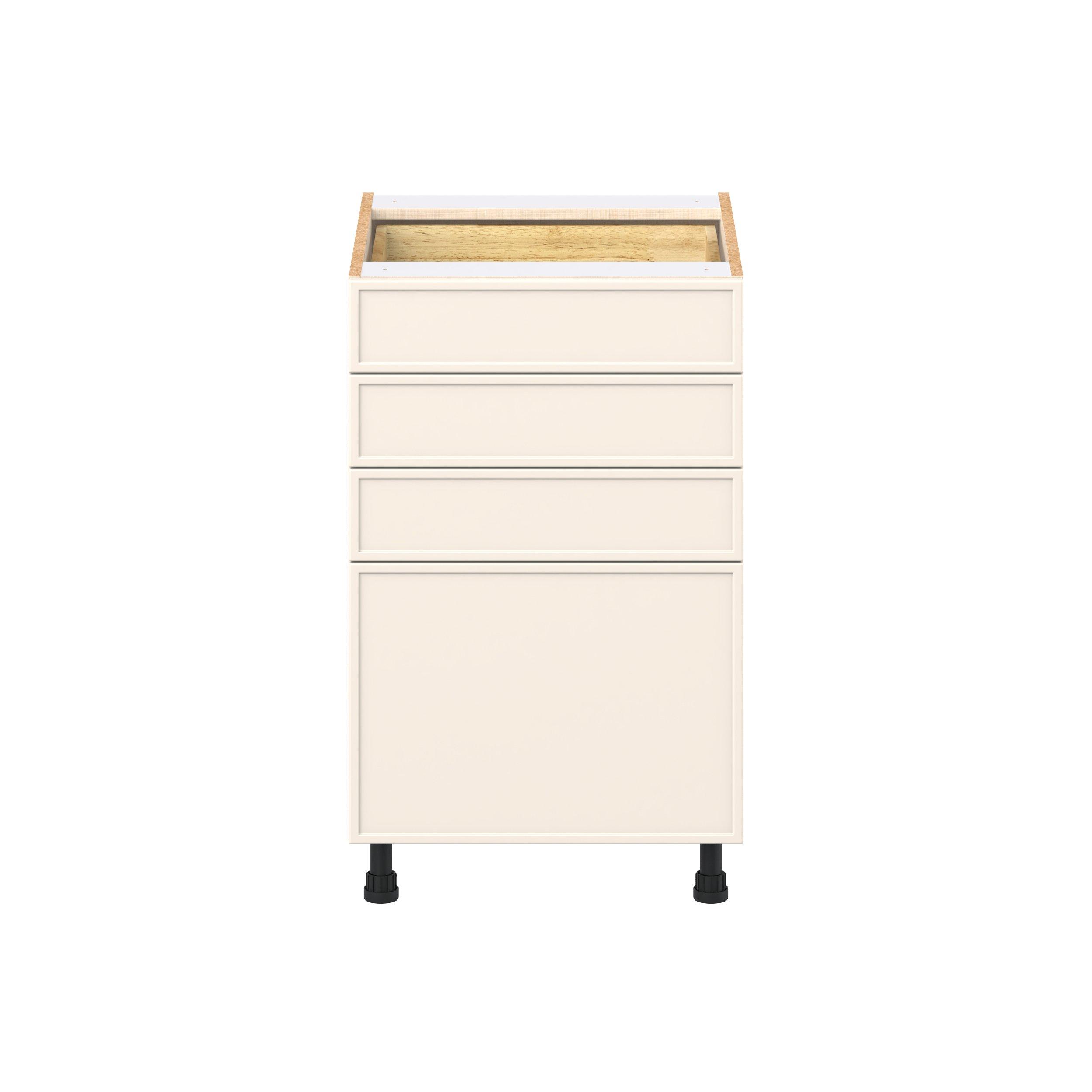 Linden 21 in. Painted Washed Linen Drawer Base Cabinet