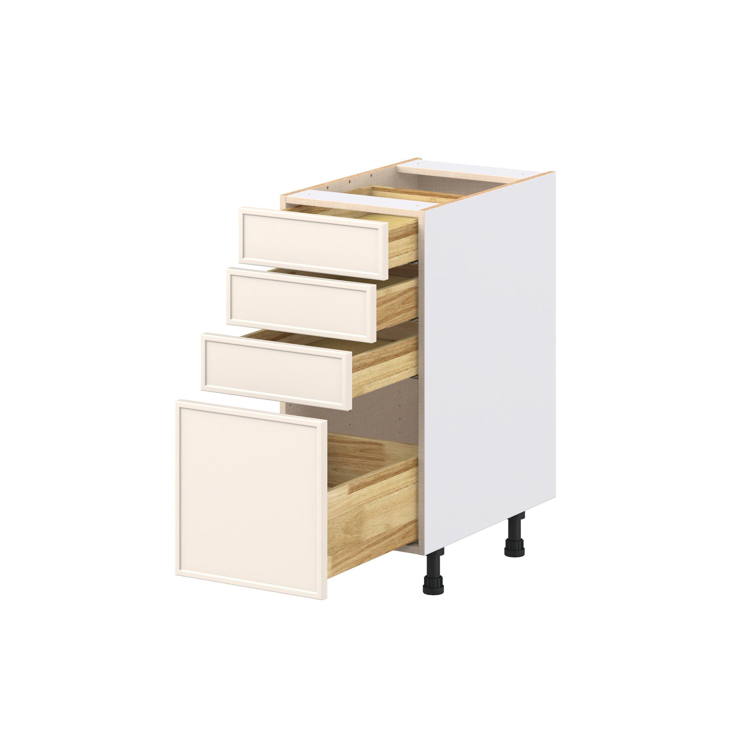 Linden 15 in. Painted Washed Linen Drawer Base Cabinet