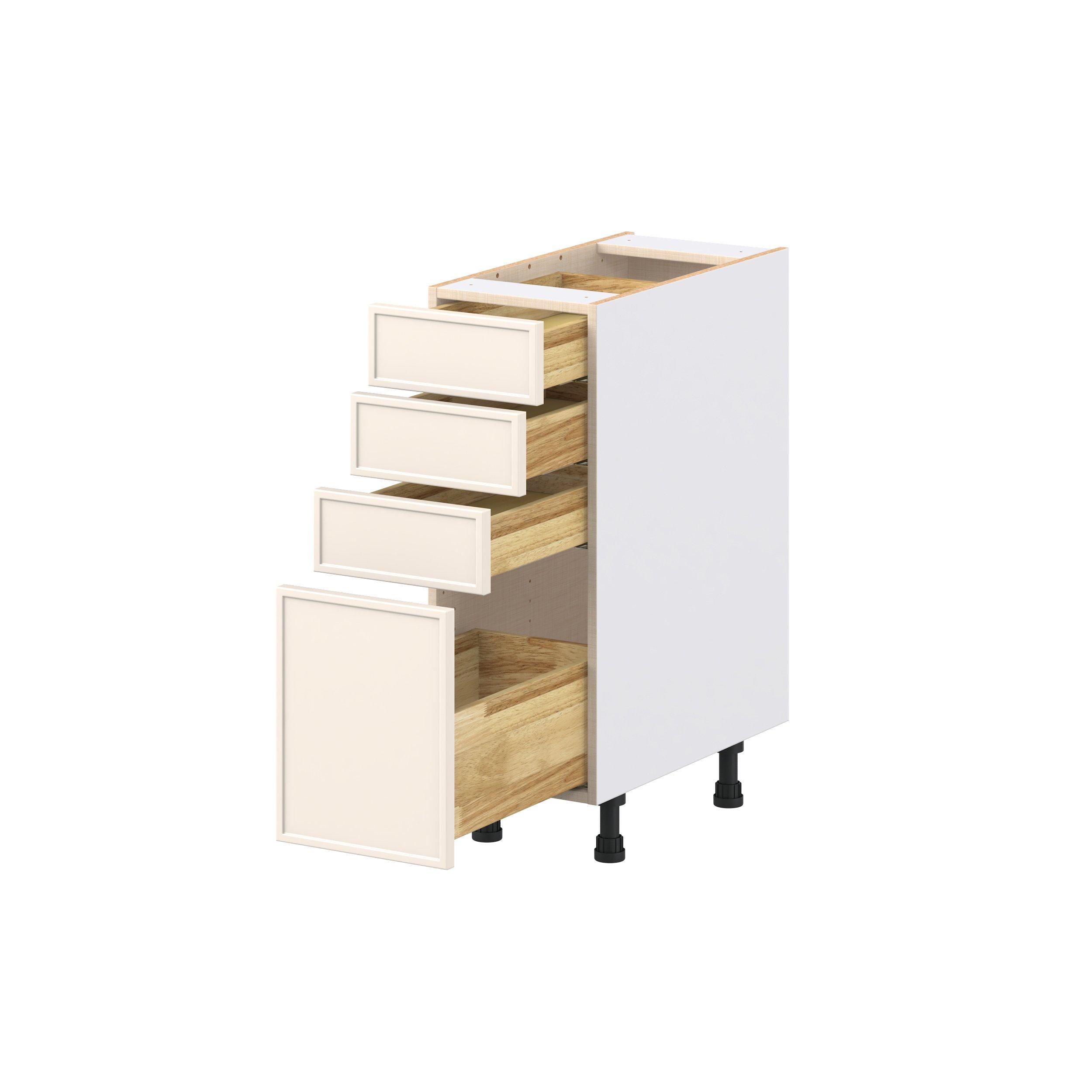 Linden 12 in. Painted Washed Linen Drawer Base Cabinet