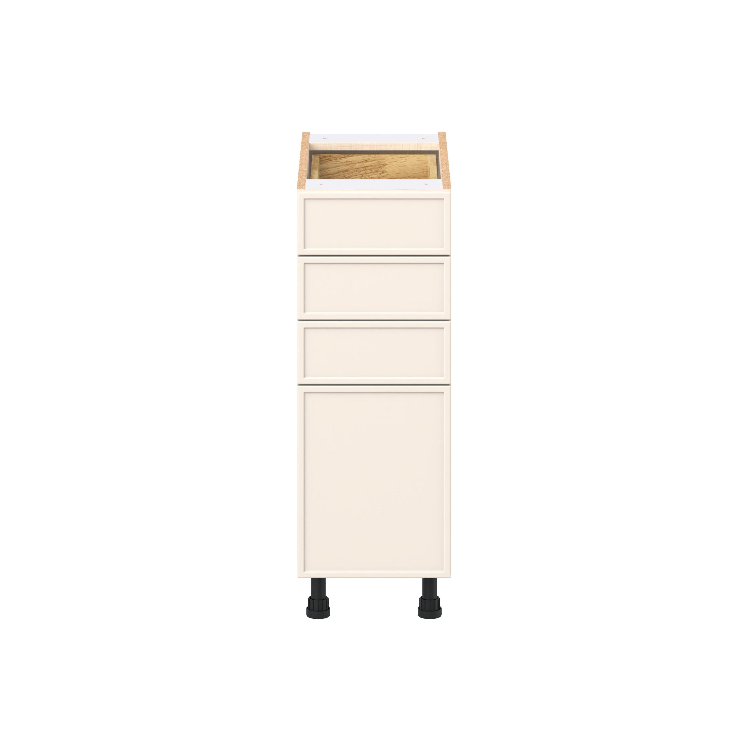Linden 12 in. Painted Washed Linen Drawer Base Cabinet