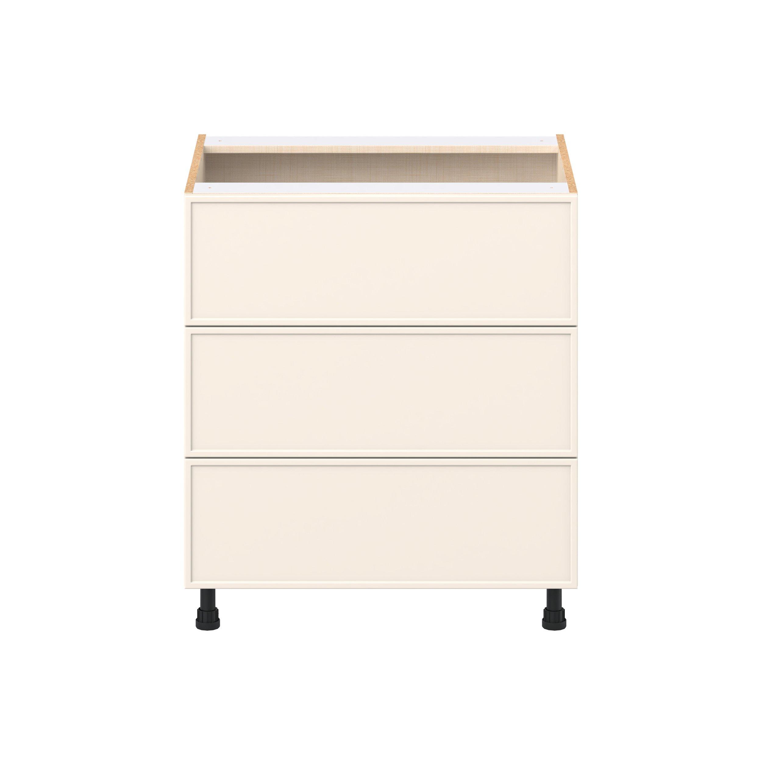 Linden 30 in. Painted Washed Linen Drawer Base Cabinet