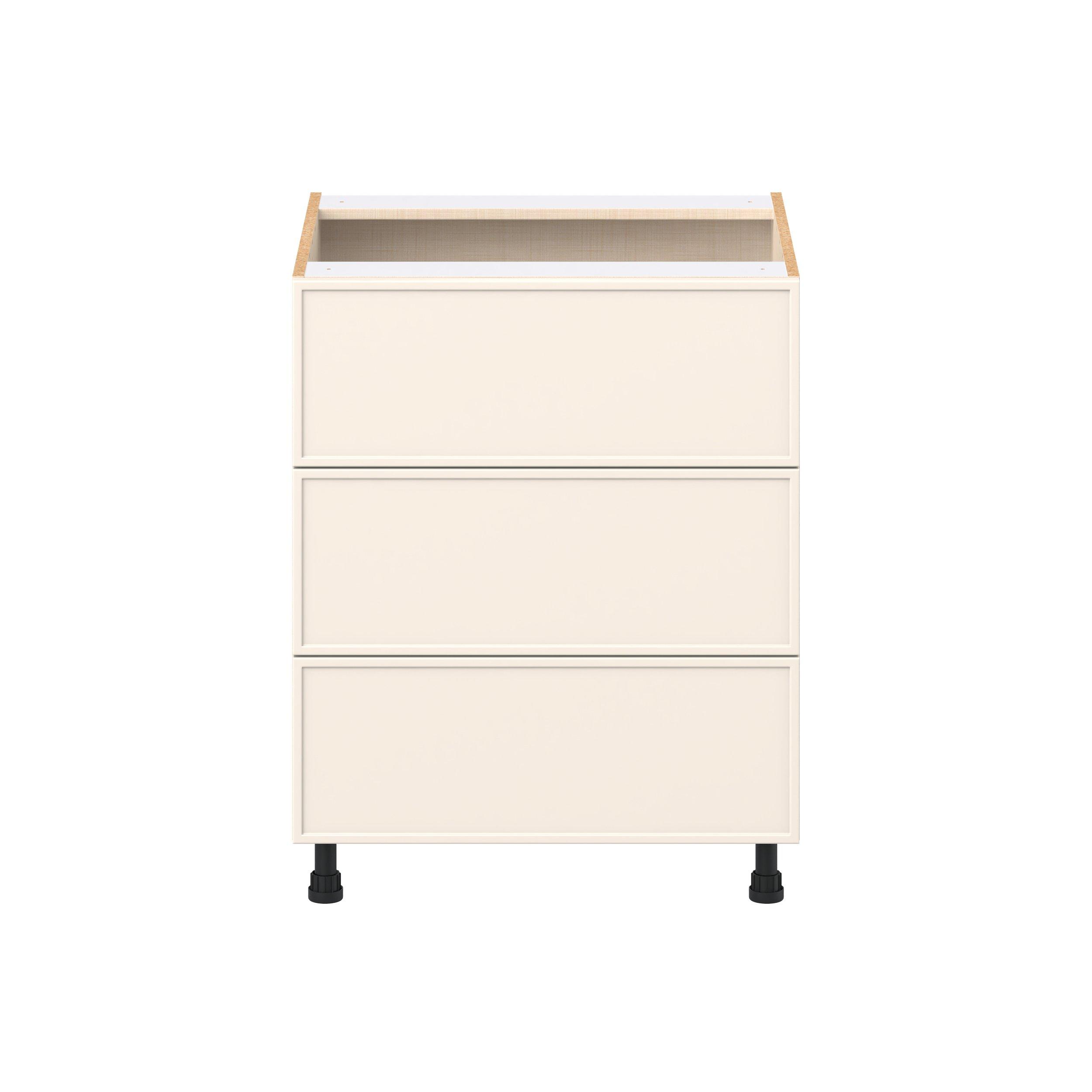 Linden 27 in. Painted Washed Linen Drawer Base Cabinet