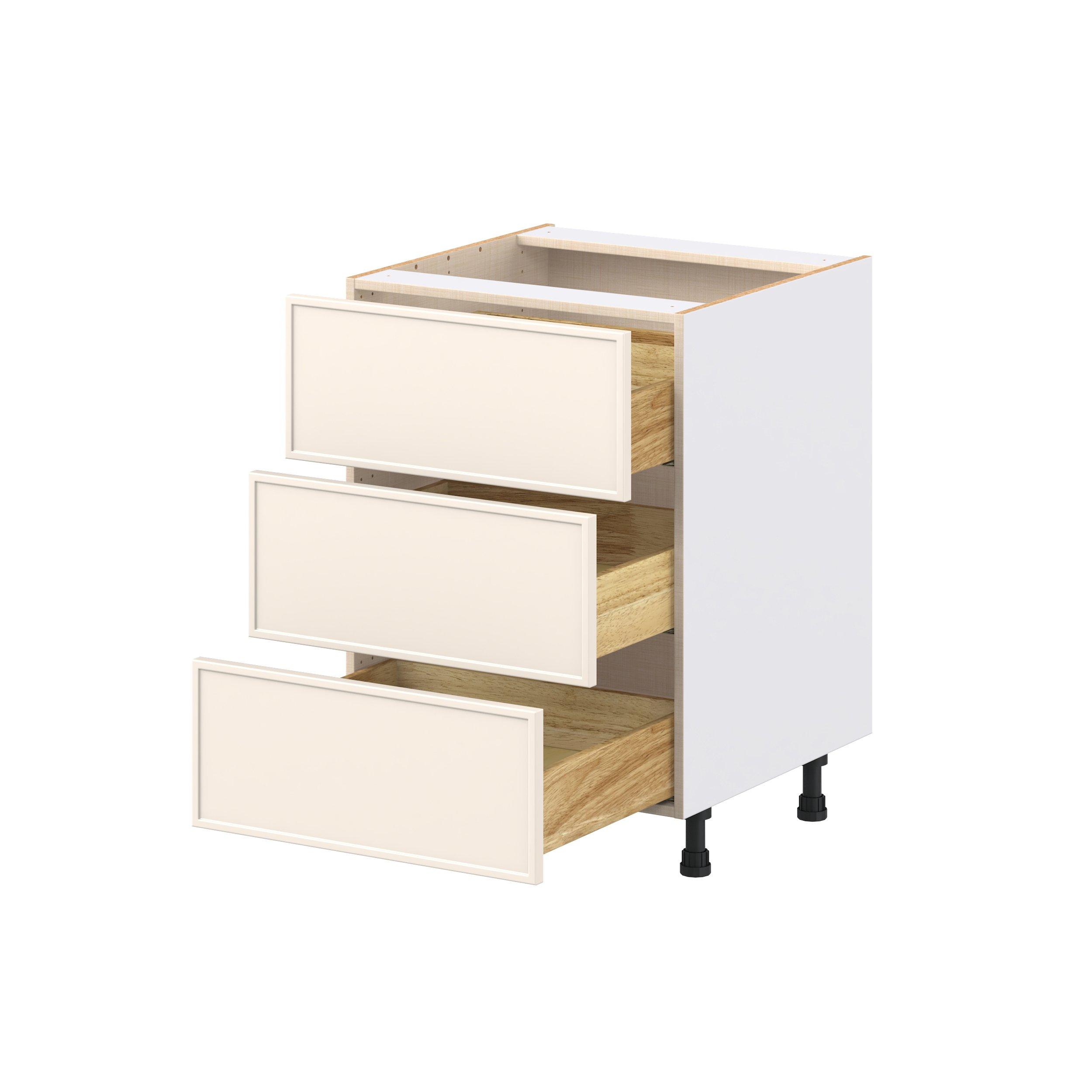 Linden 24 in. Painted Washed Linen Drawer Base Cabinet