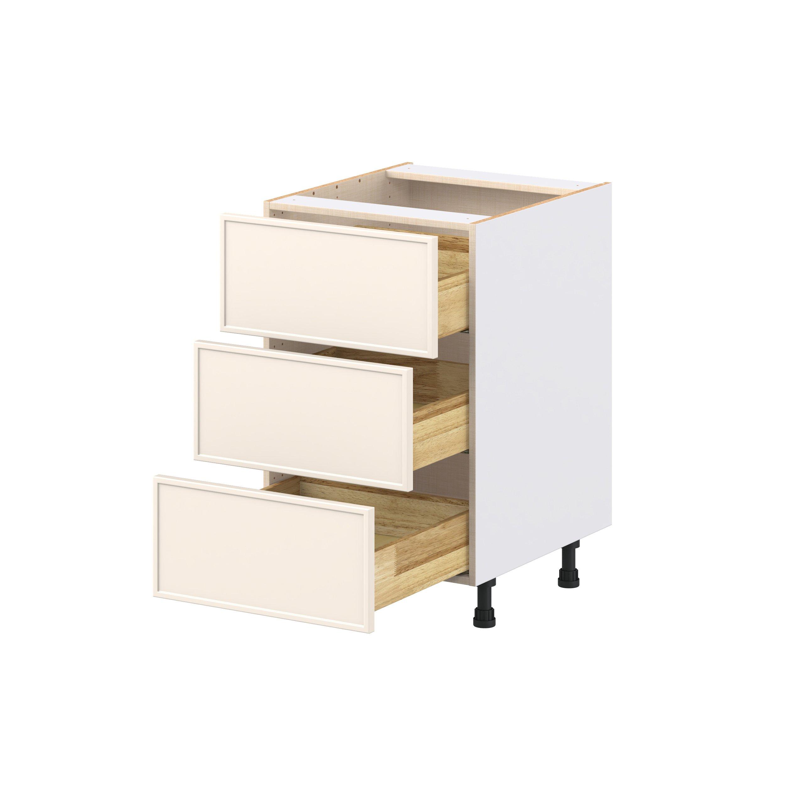 Linden 21 in. Painted Washed Linen Drawer Base Cabinet