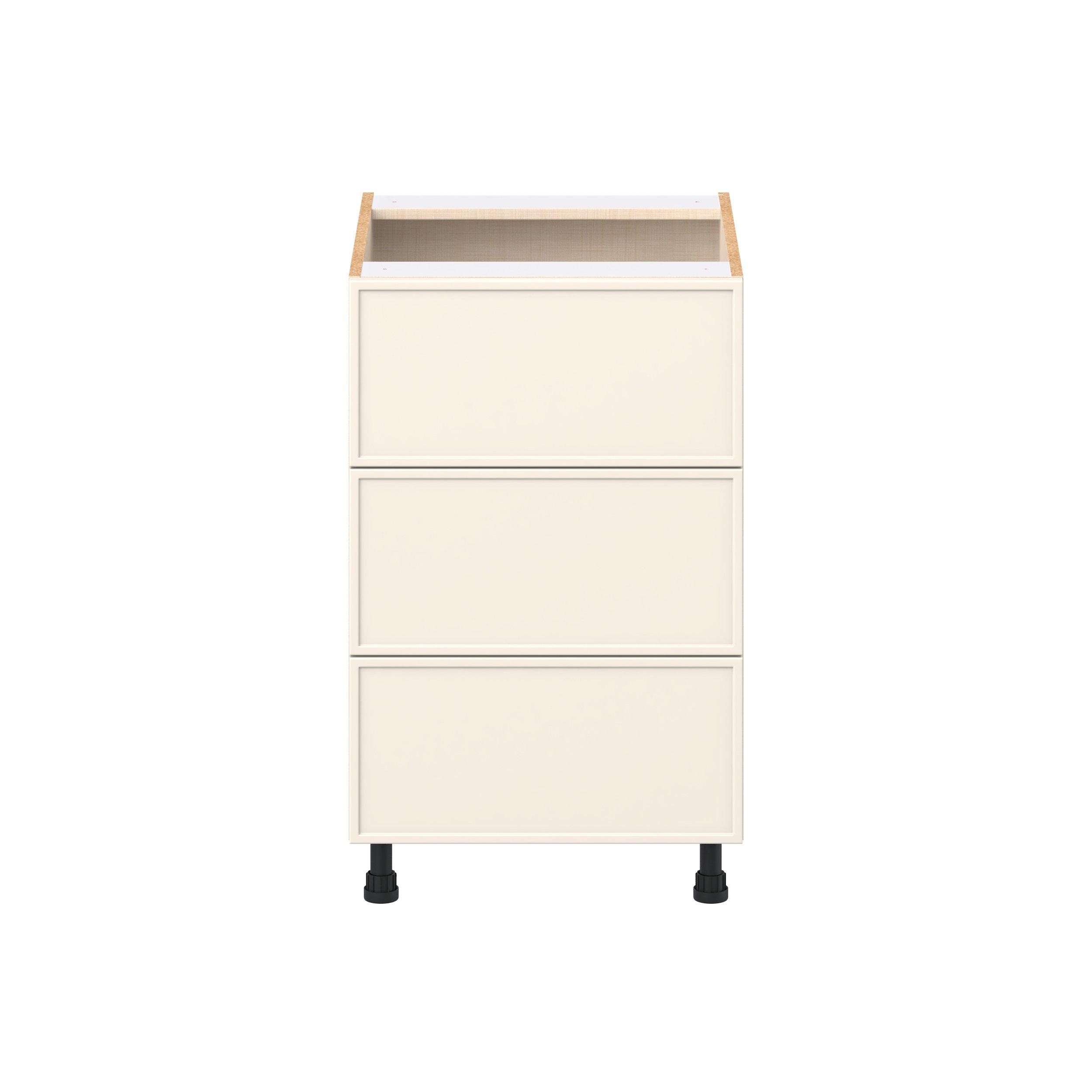Linden 21 in. Painted Washed Linen Drawer Base Cabinet