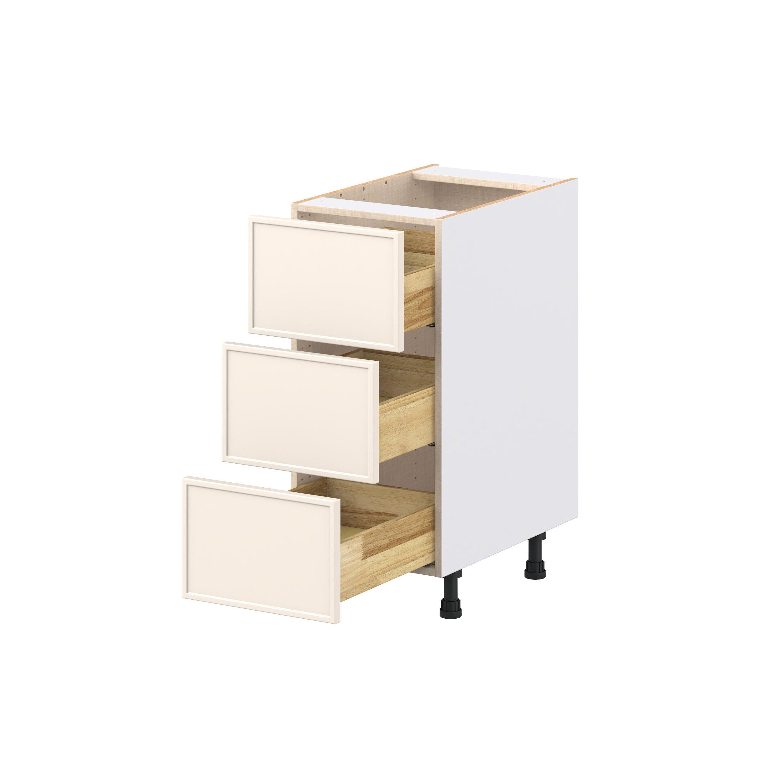 Linden 15 in. Painted Washed Linen Drawer Base Cabinet