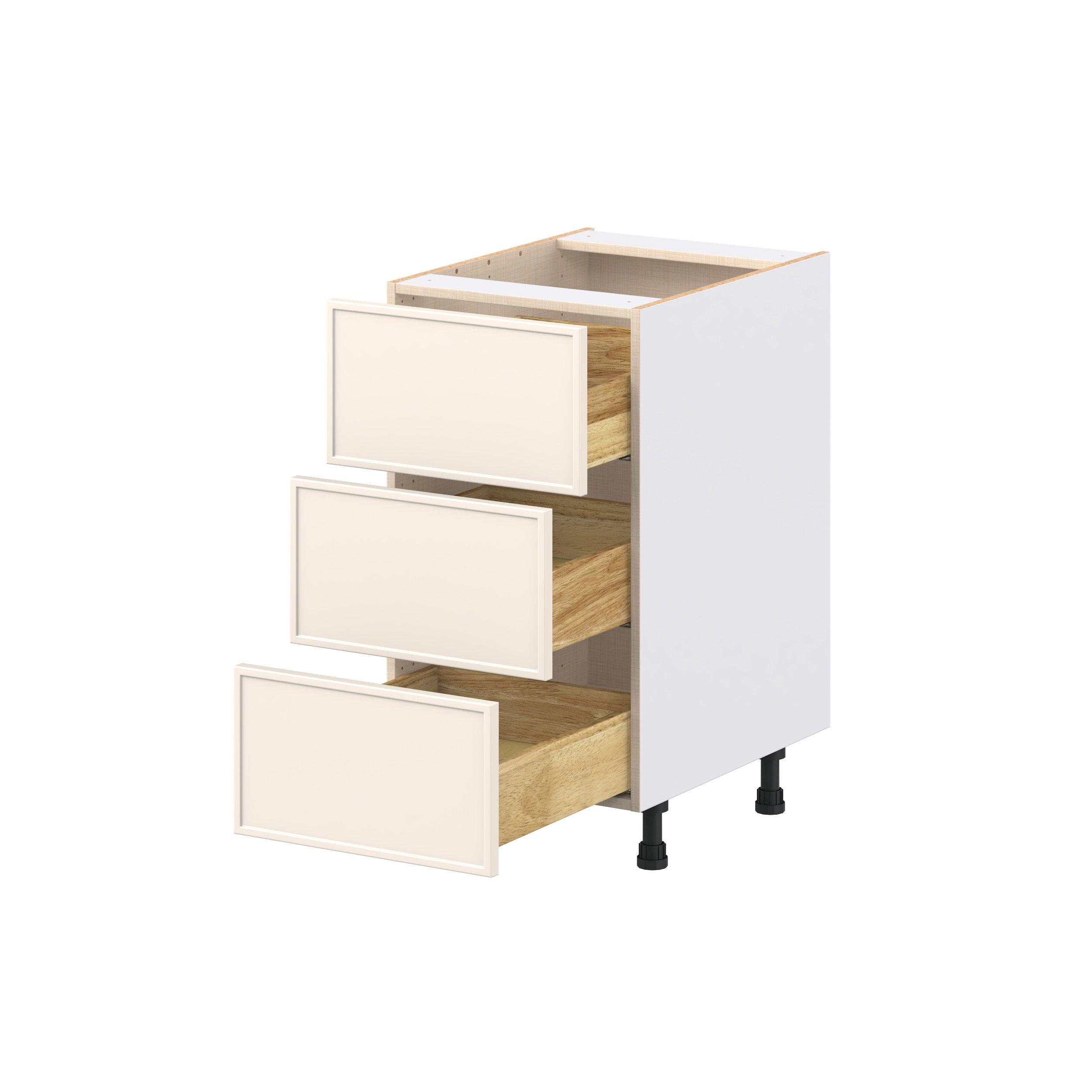 Linden 18 in. Painted Washed Linen Drawer Base Cabinet