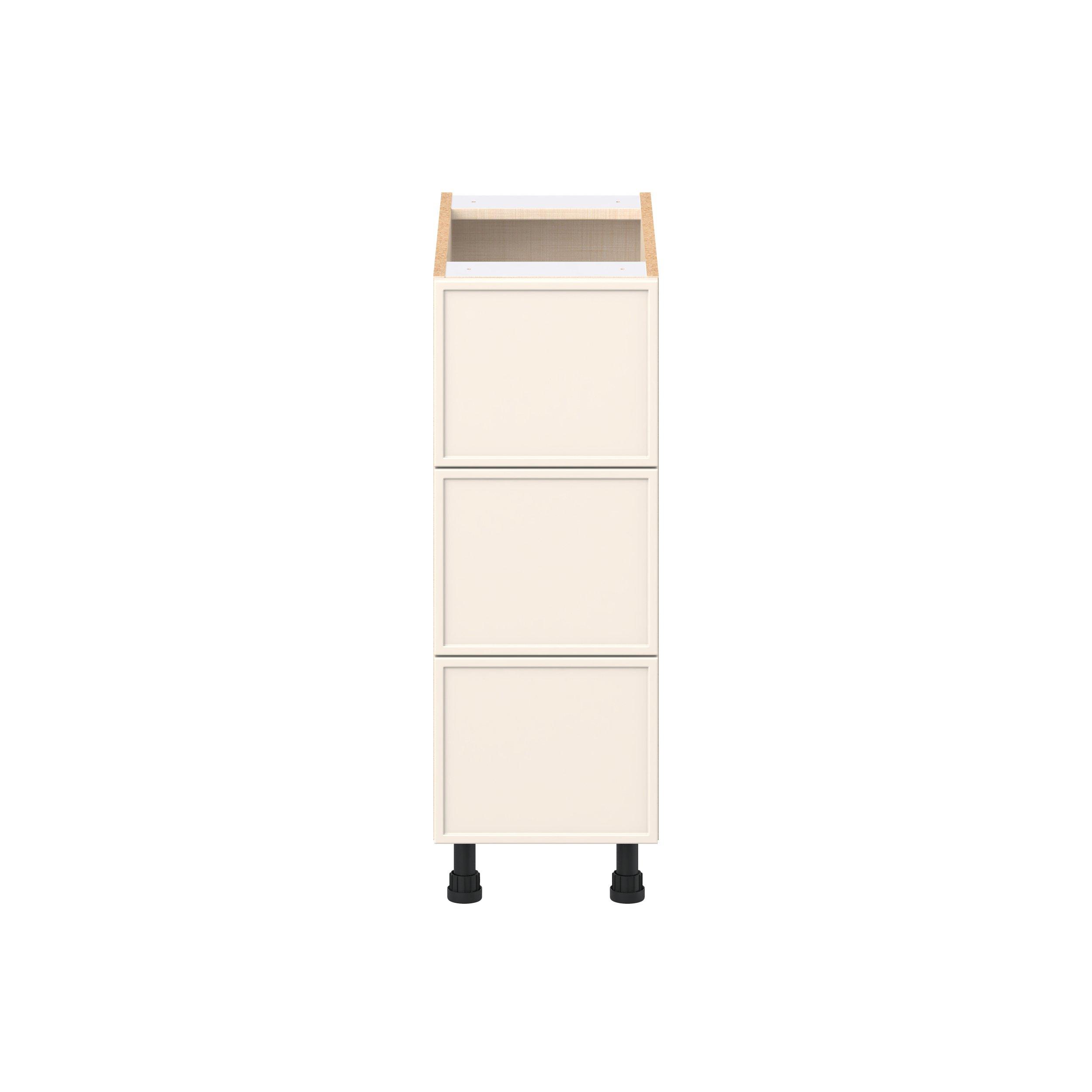 Linden 12 in. Painted Washed Linen Drawer Base Cabinet