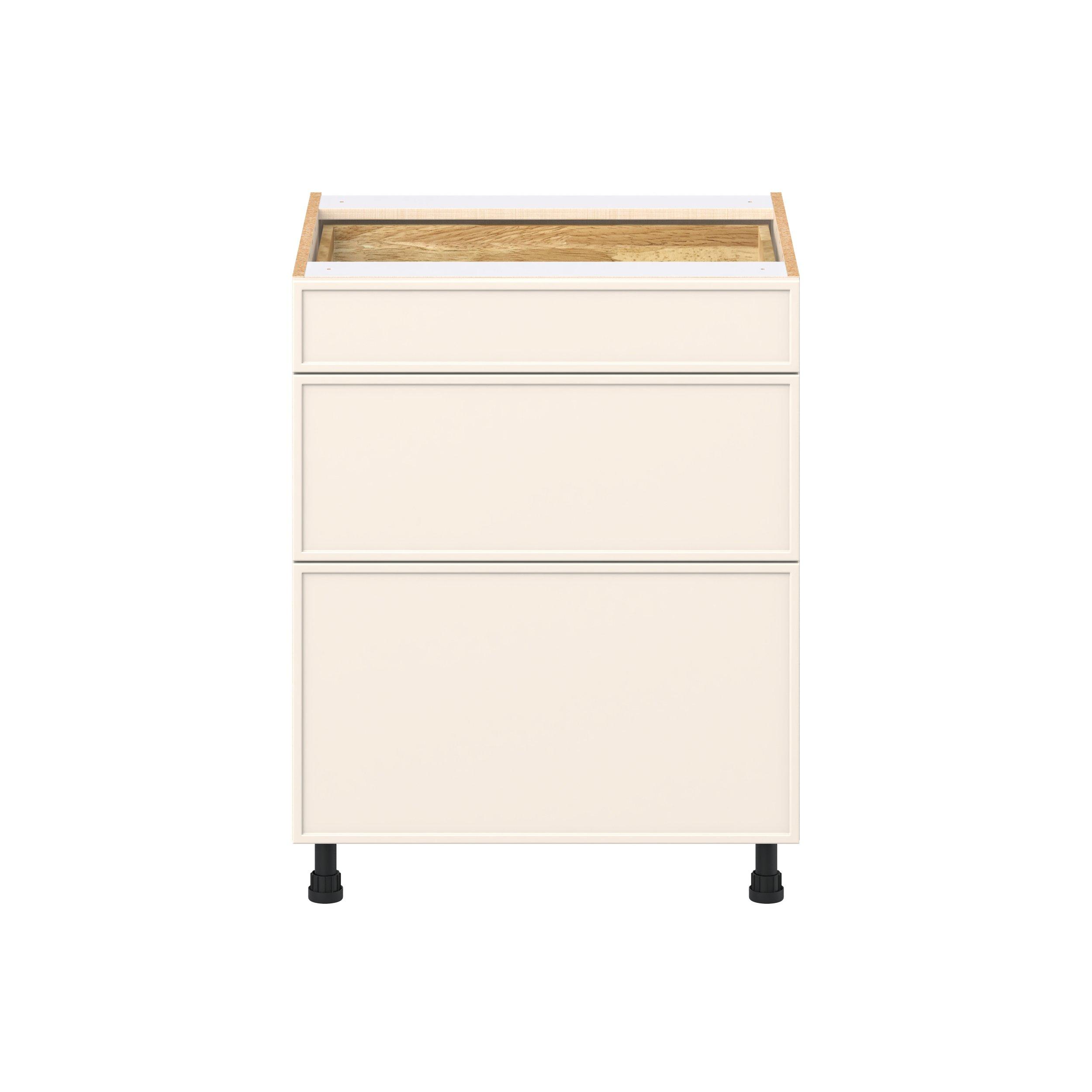 Linden 27 in. Painted Washed Linen Drawer Base Cabinet