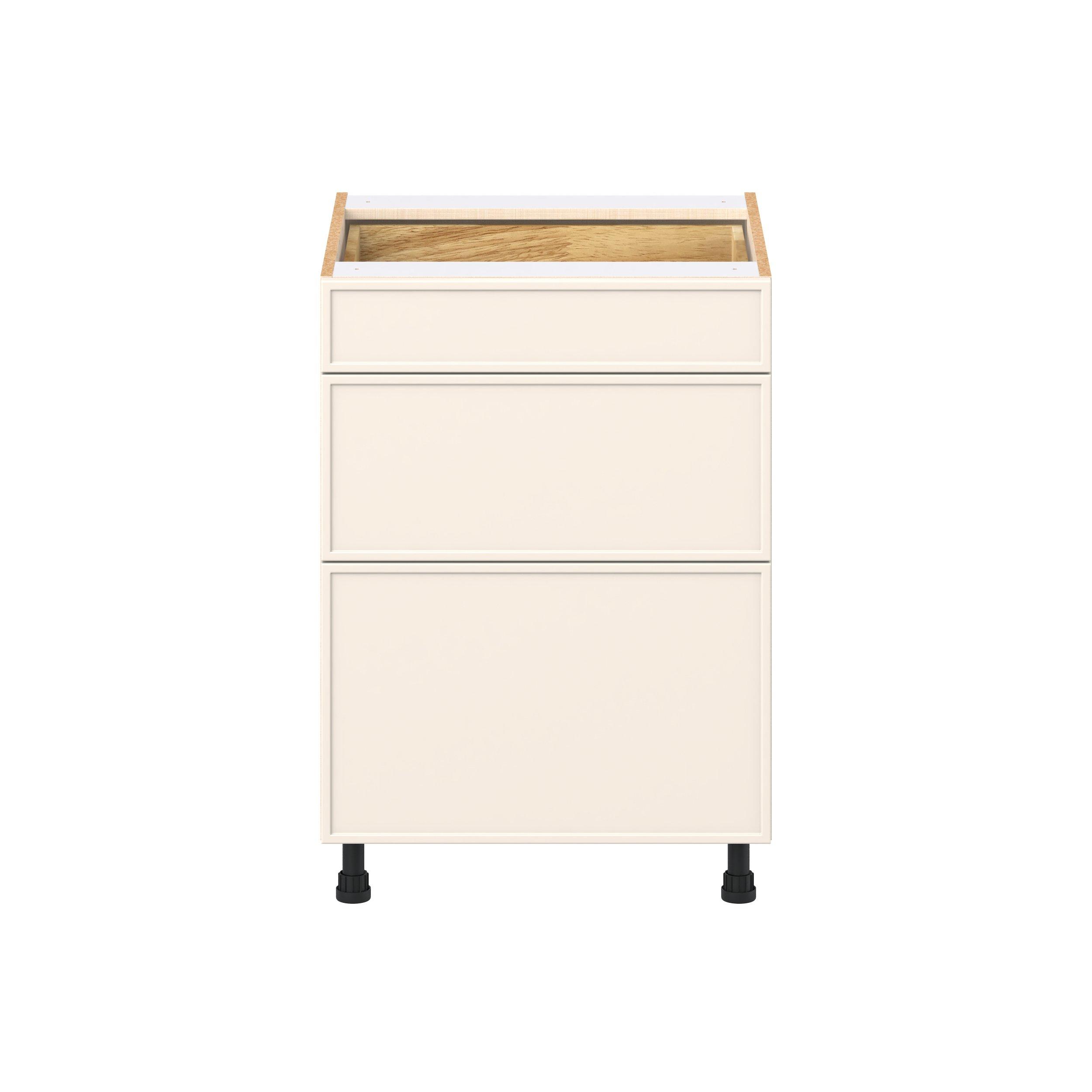 Linden 24 in. Painted Washed Linen Drawer Base Cabinet
