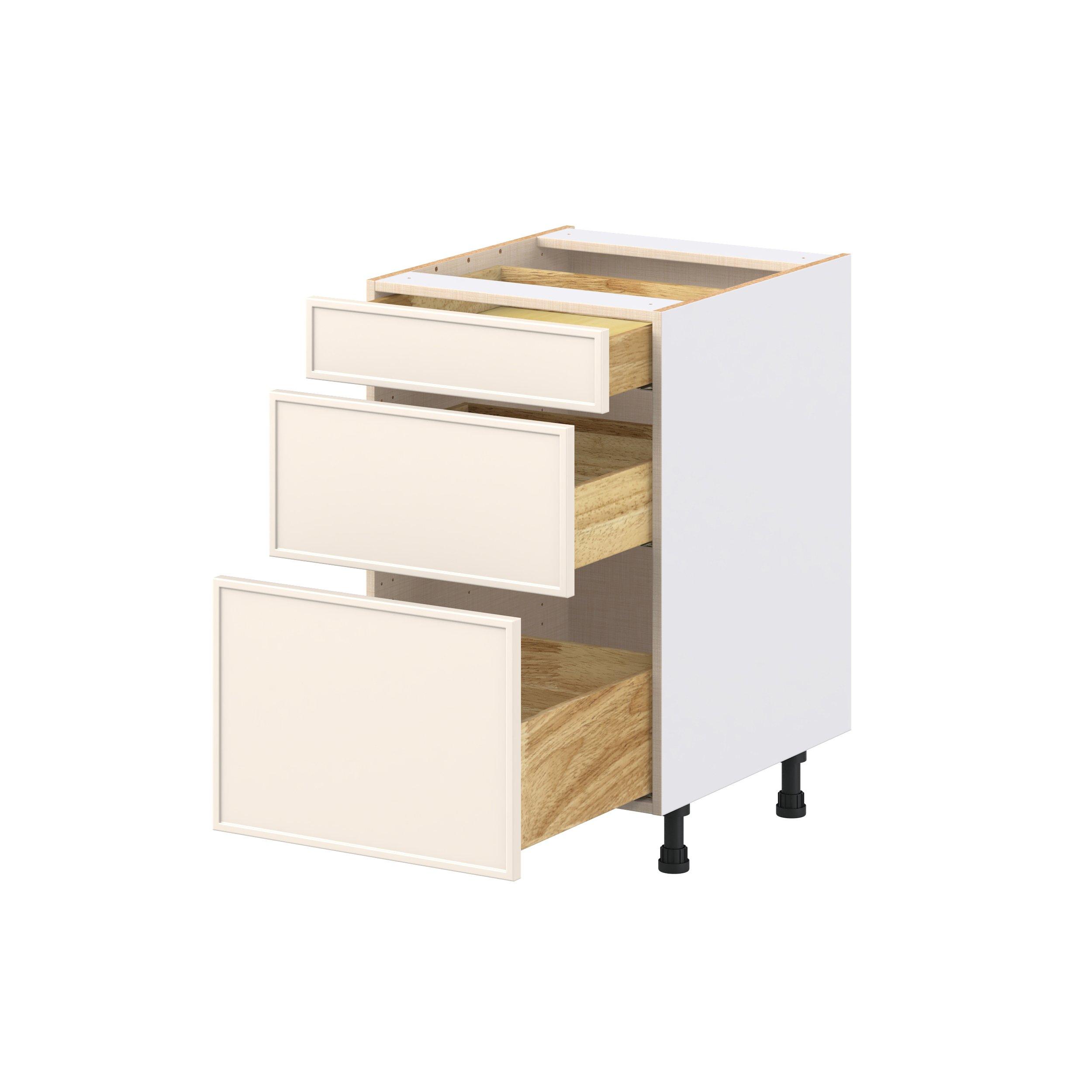 Linden 21 in. Painted Washed Linen Drawer Base Cabinet