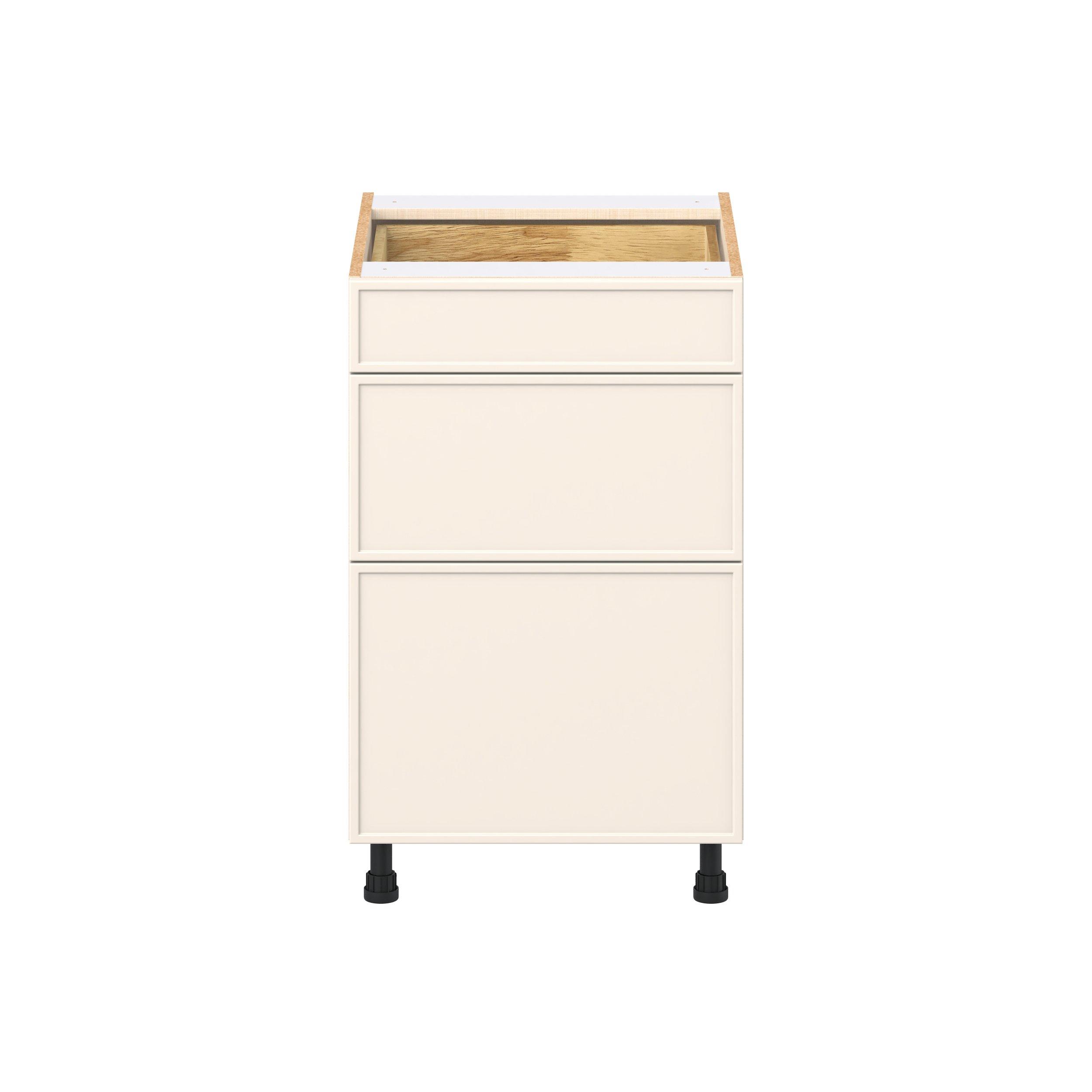Linden 21 in. Painted Washed Linen Drawer Base Cabinet