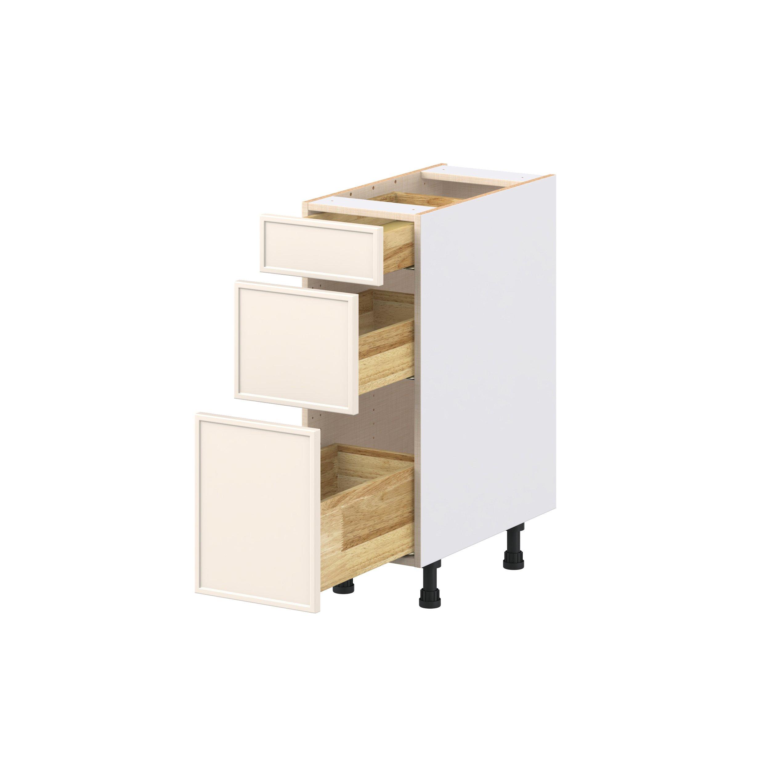 Linden 12 in. Painted Washed Linen Drawer Base Cabinet