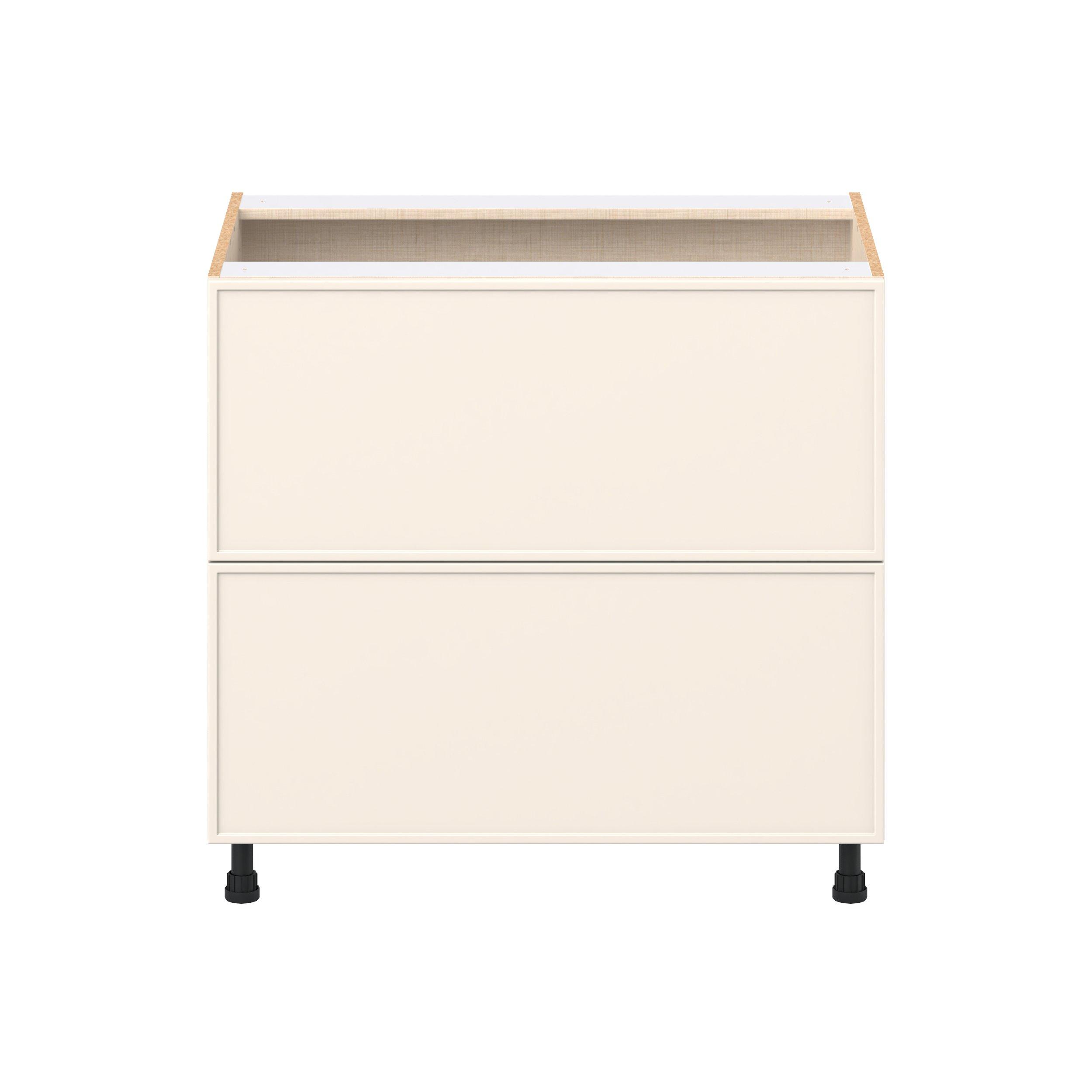 Linden 36 in. Painted Washed Linen Drawer Base Cabinet