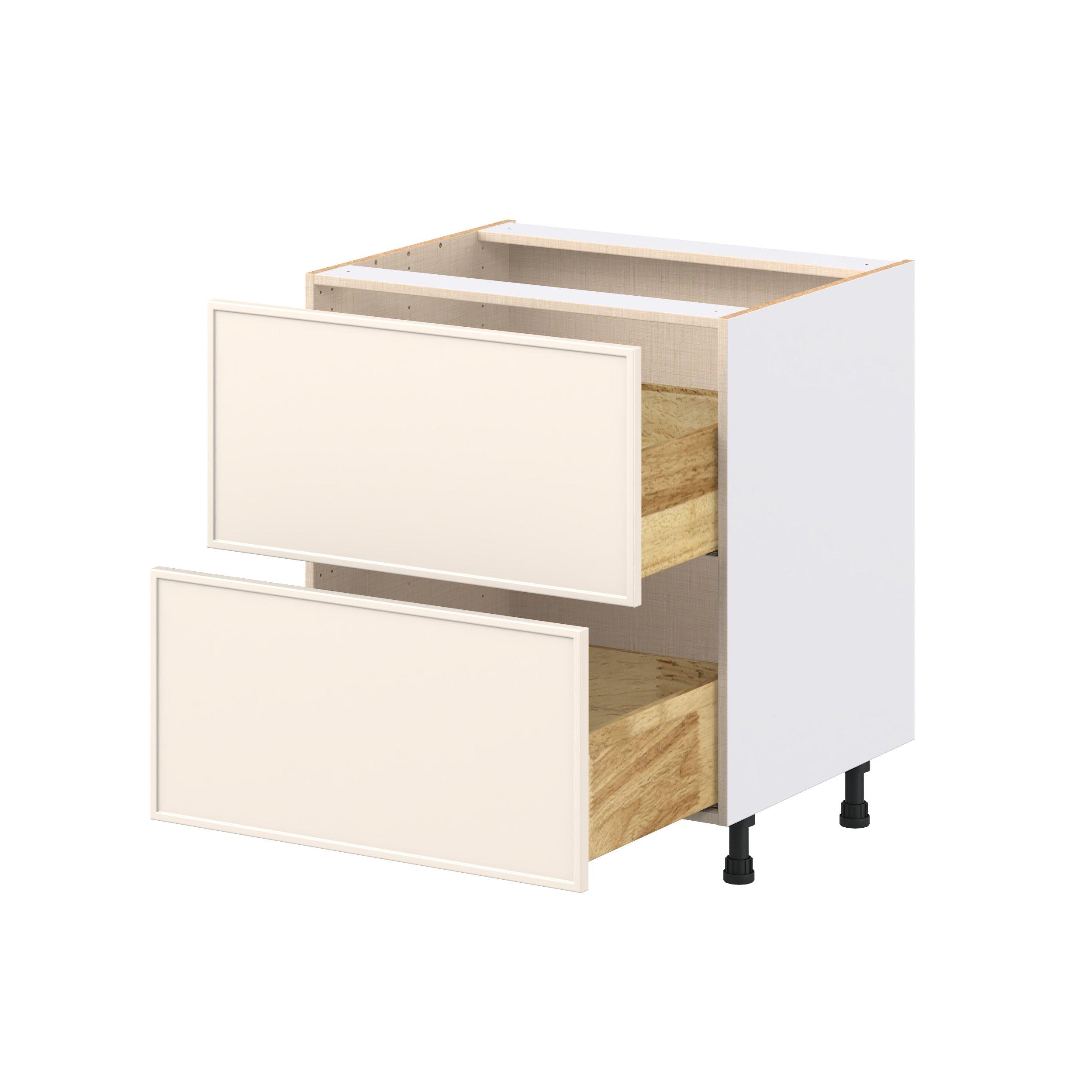 Linden 30 in. Painted Washed Linen Drawer Base Cabinet