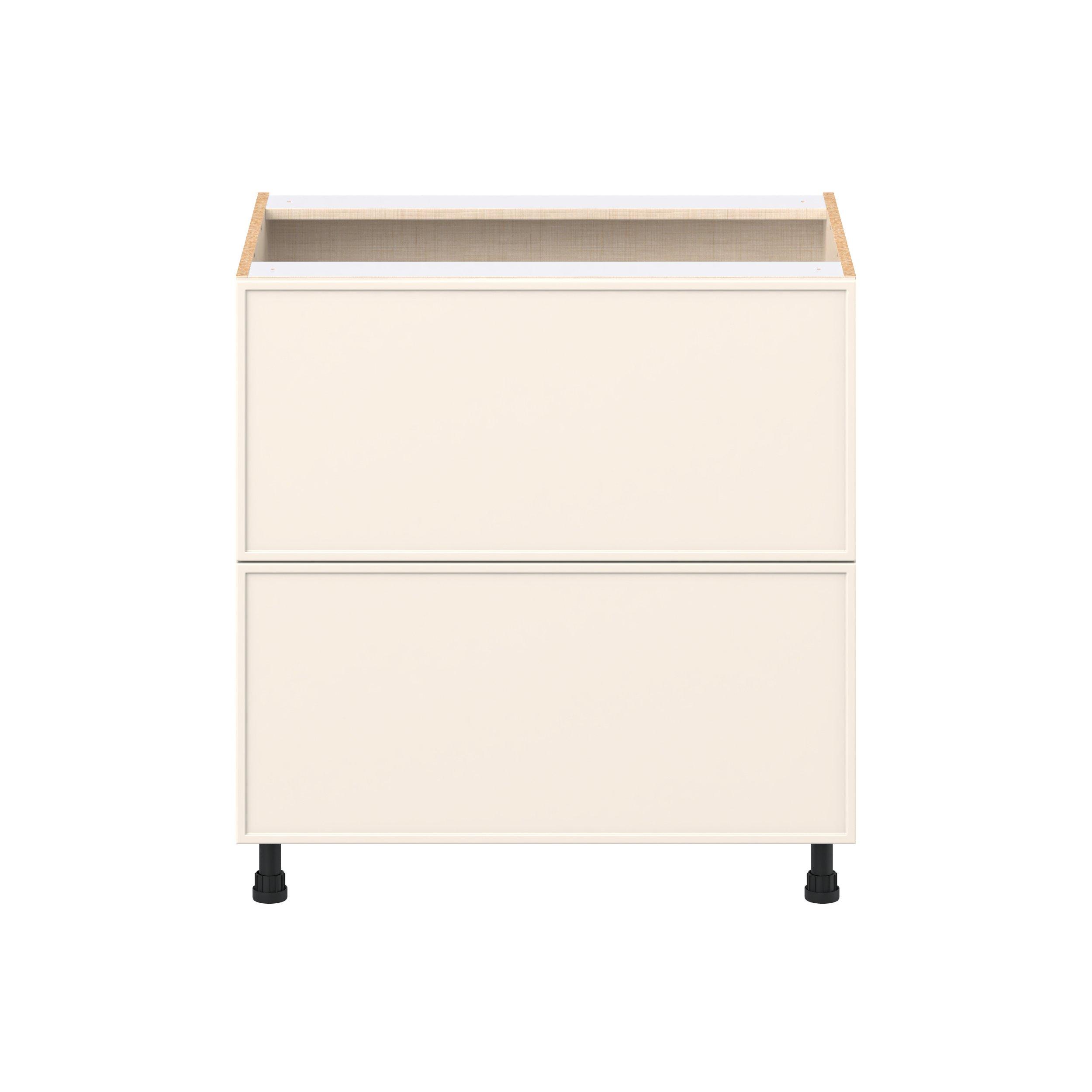 Linden 33 in. Painted Washed Linen Drawer Base Cabinet
