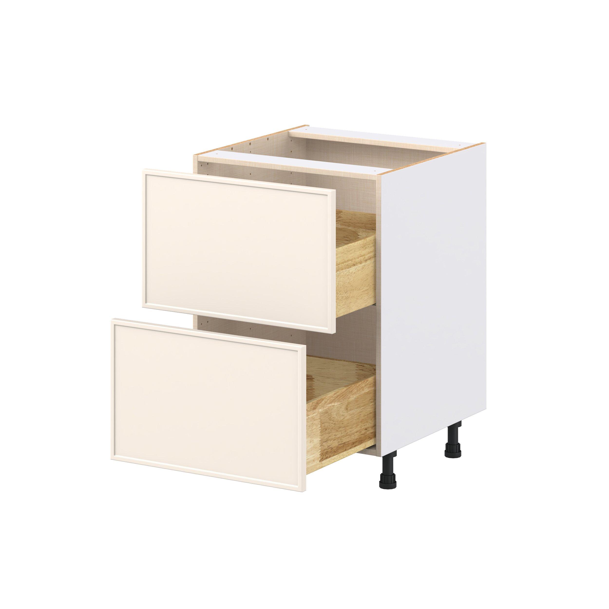 Linden 24 in. Painted Washed Linen Drawer Base Cabinet