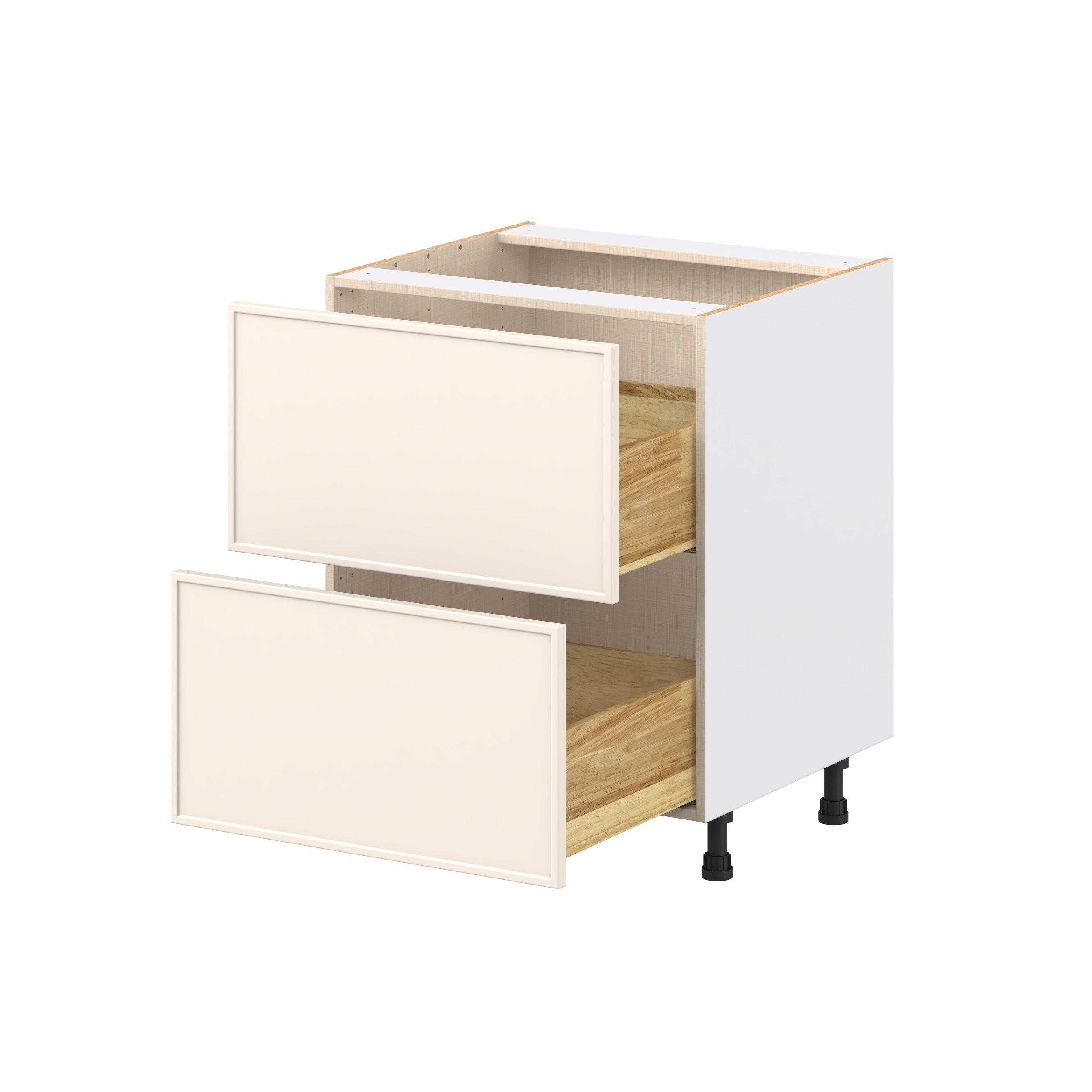 Linden 27 in. Painted Washed Linen Drawer Base Cabinet