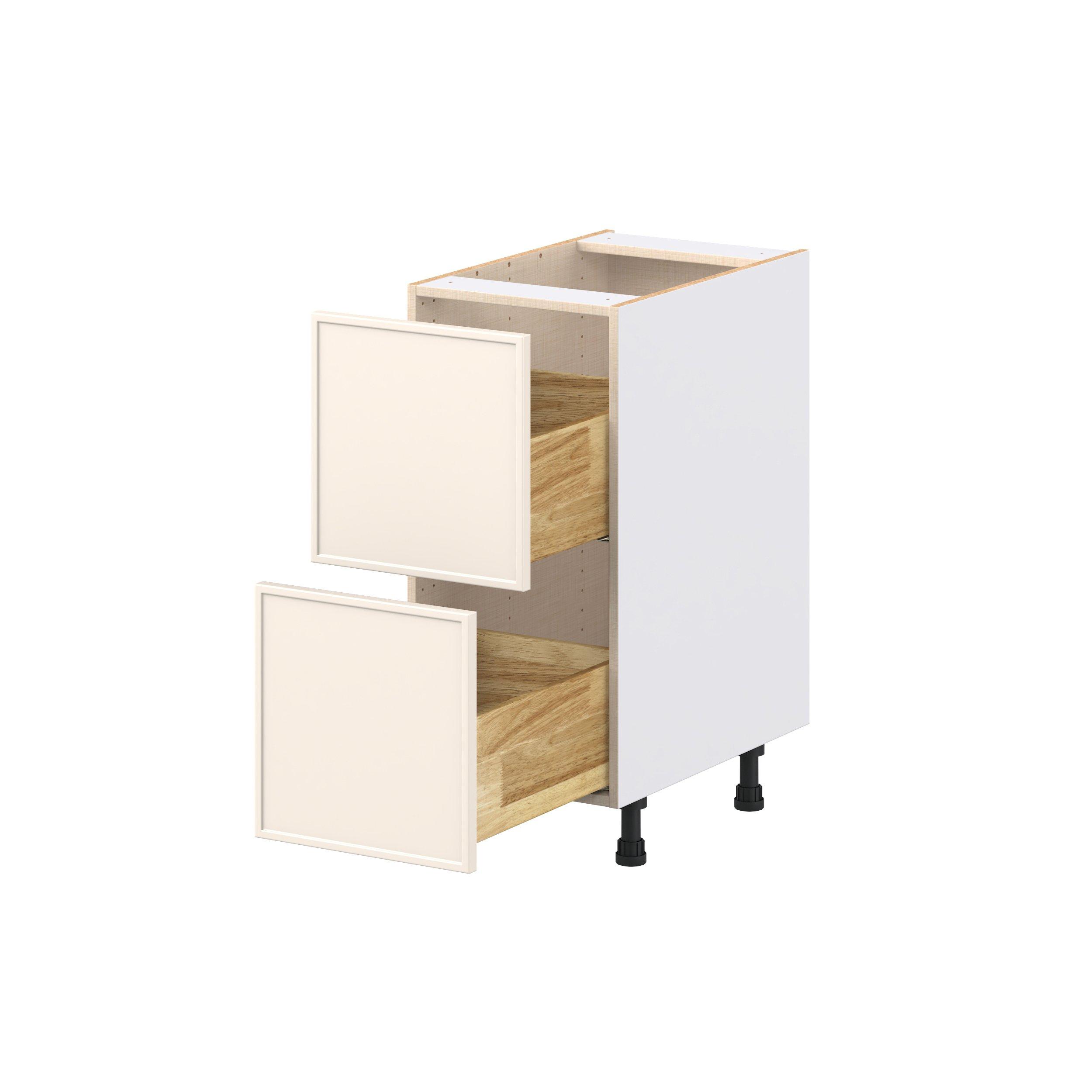 Linden 15 in. Painted Washed Linen Drawer Base Cabinet