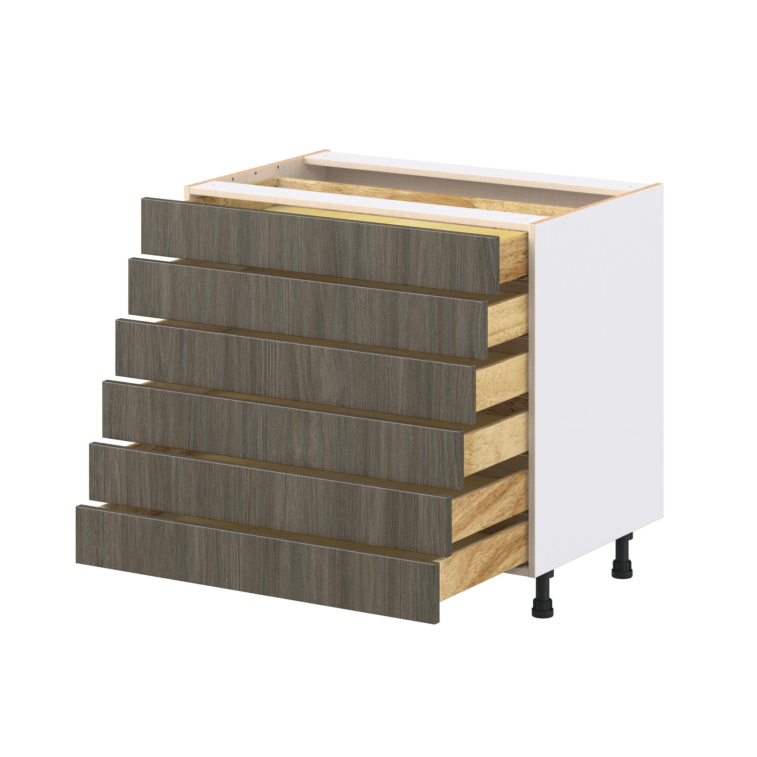 Glenwood 36 in. Burnt Walnut Drawer Base Cabinet