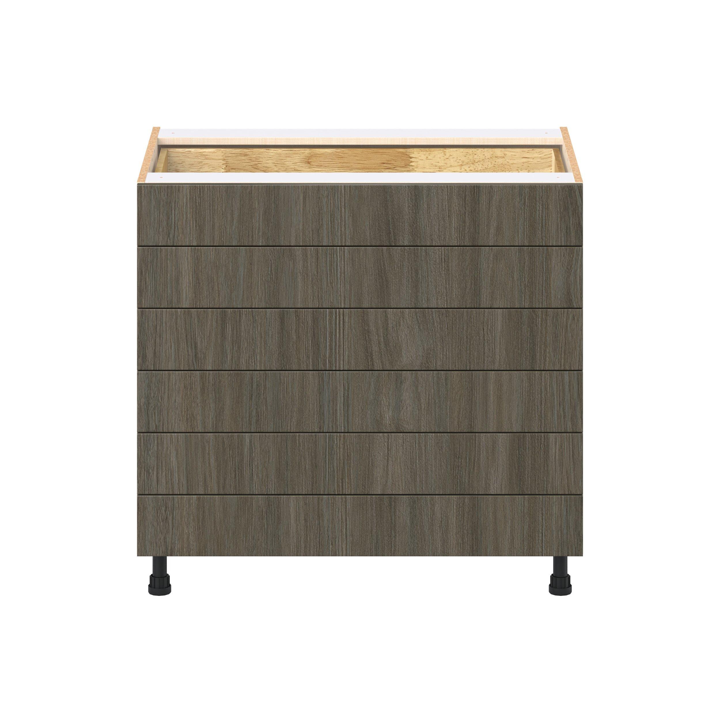 Glenwood 36 in. Burnt Walnut Drawer Base Cabinet