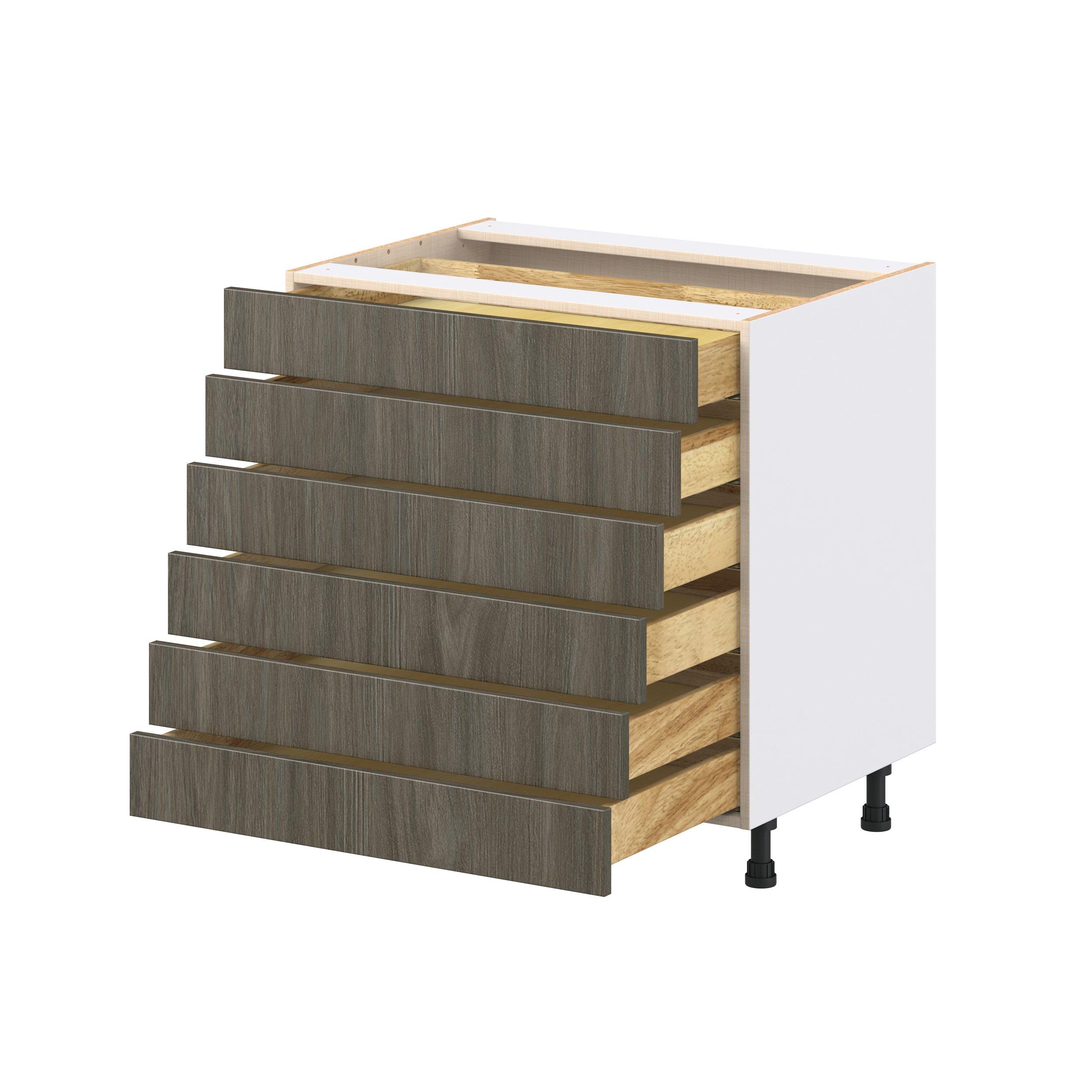 Glenwood 33 in. Burnt Walnut Drawer Base Cabinet