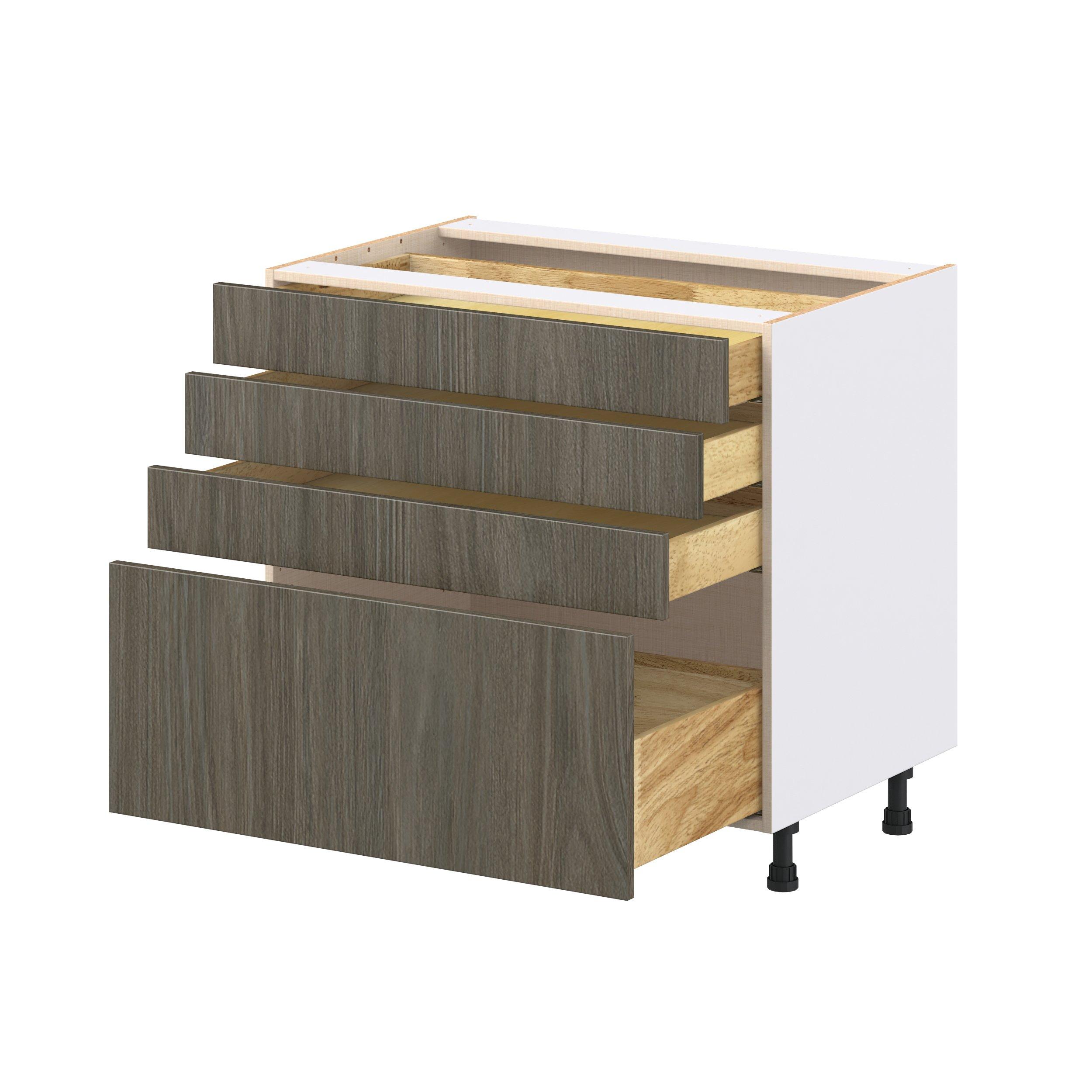 Glenwood 36 in. Burnt Walnut Drawer Base Cabinet
