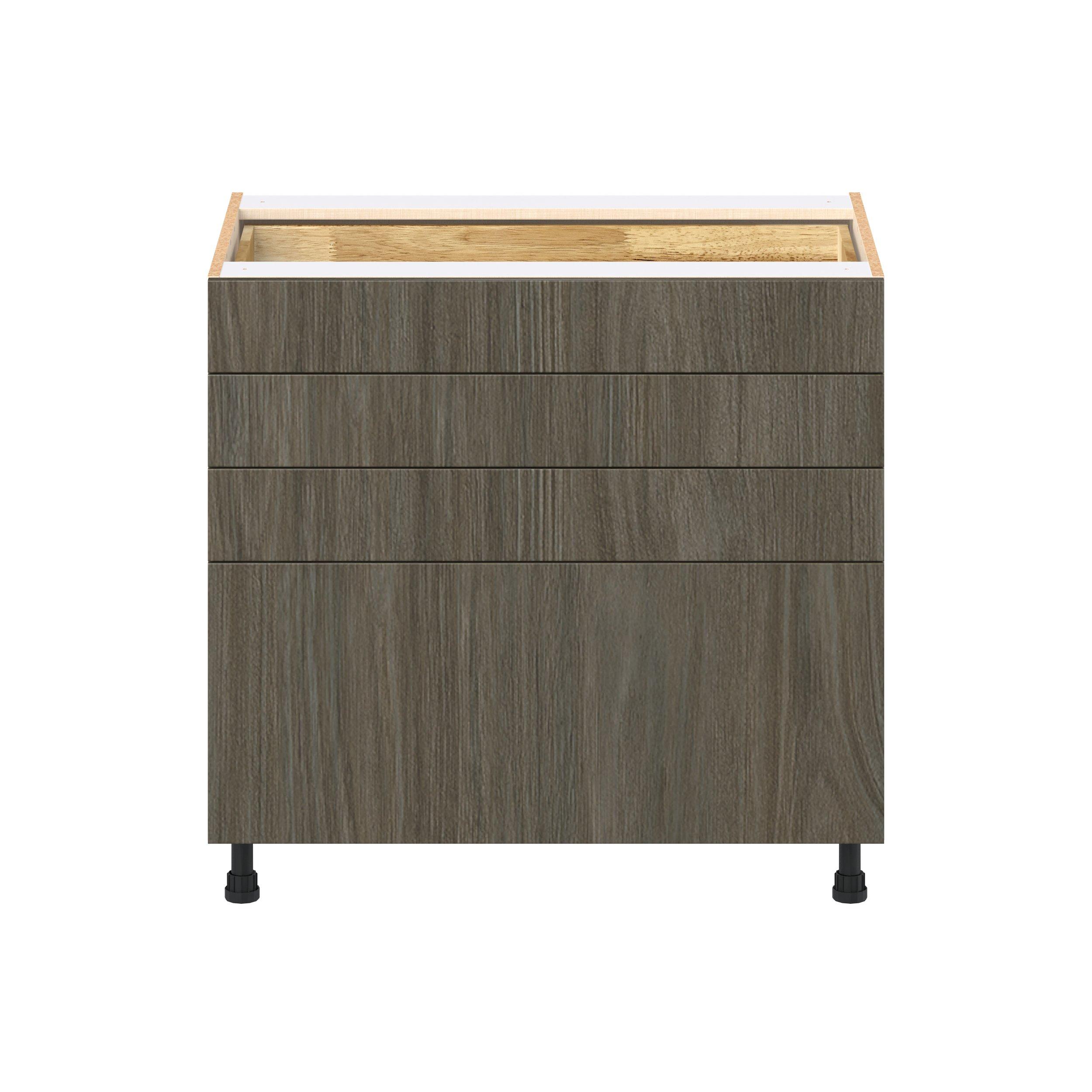 Glenwood 36 in. Burnt Walnut Drawer Base Cabinet