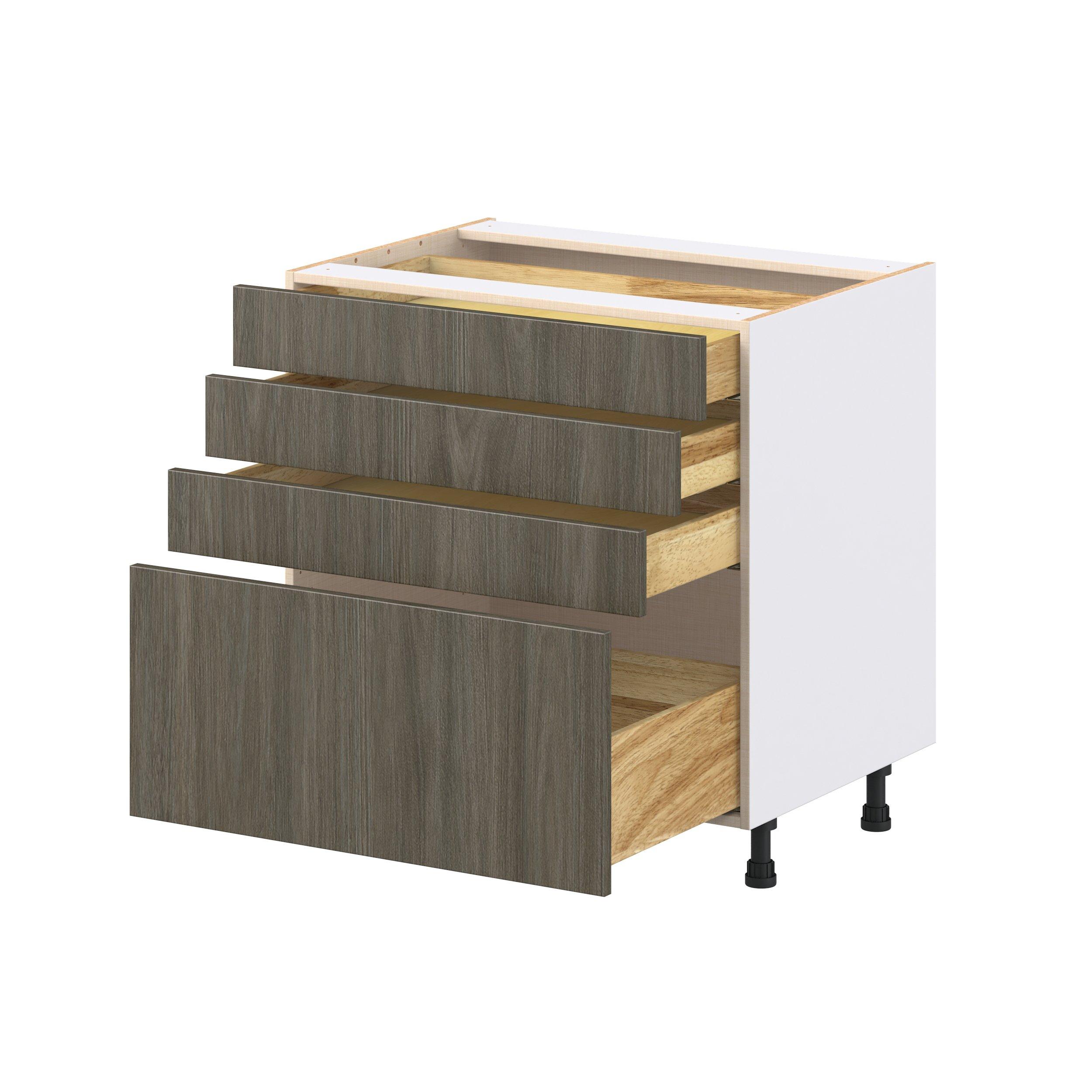 Glenwood 33 in. Burnt Walnut Drawer Base Cabinet