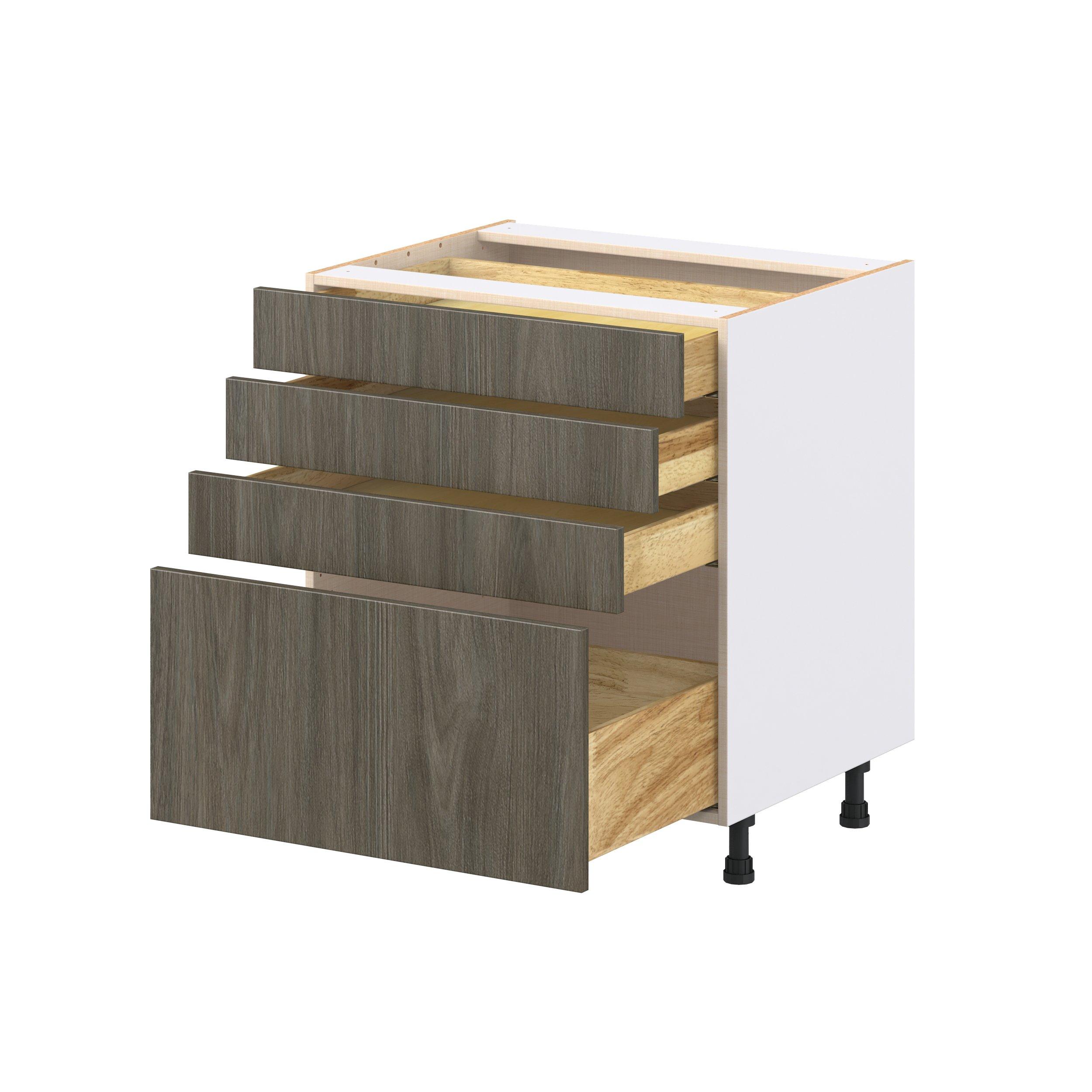 Glenwood 30 in. Burnt Walnut Drawer Base Cabinet