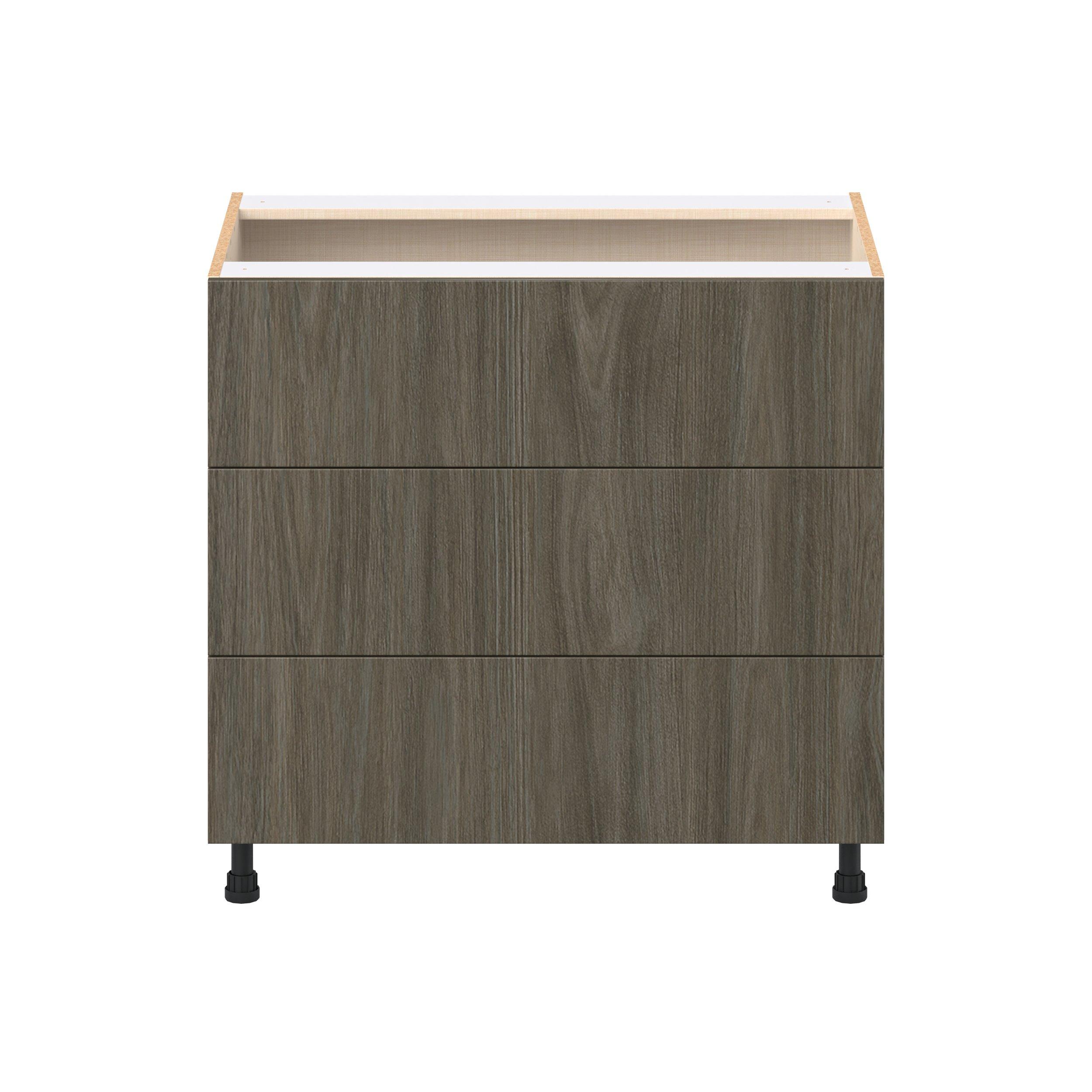 Glenwood 36 in. Burnt Walnut Drawer Base Cabinet