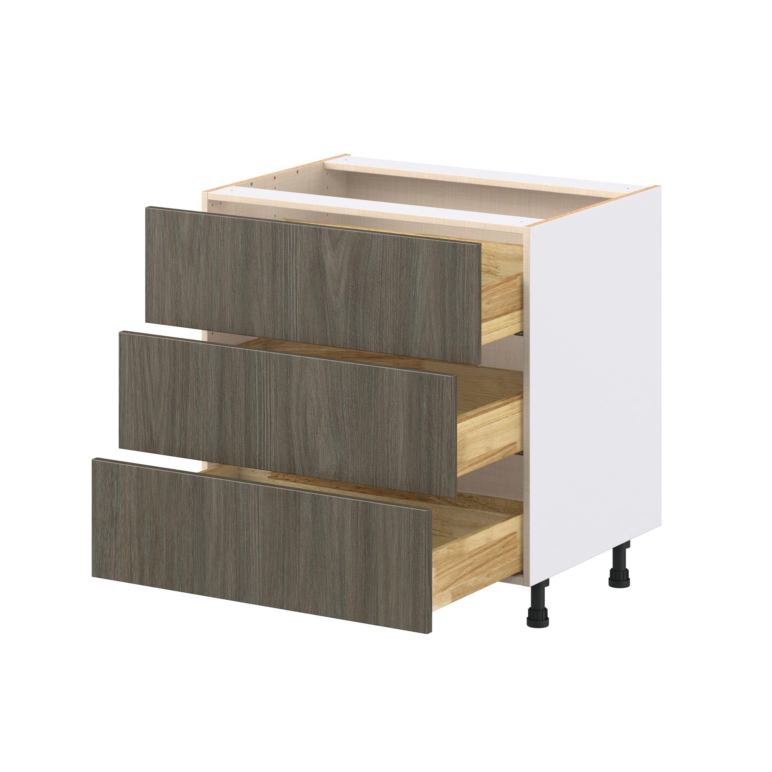 Glenwood 33 in. Burnt Walnut Drawer Base Cabinet