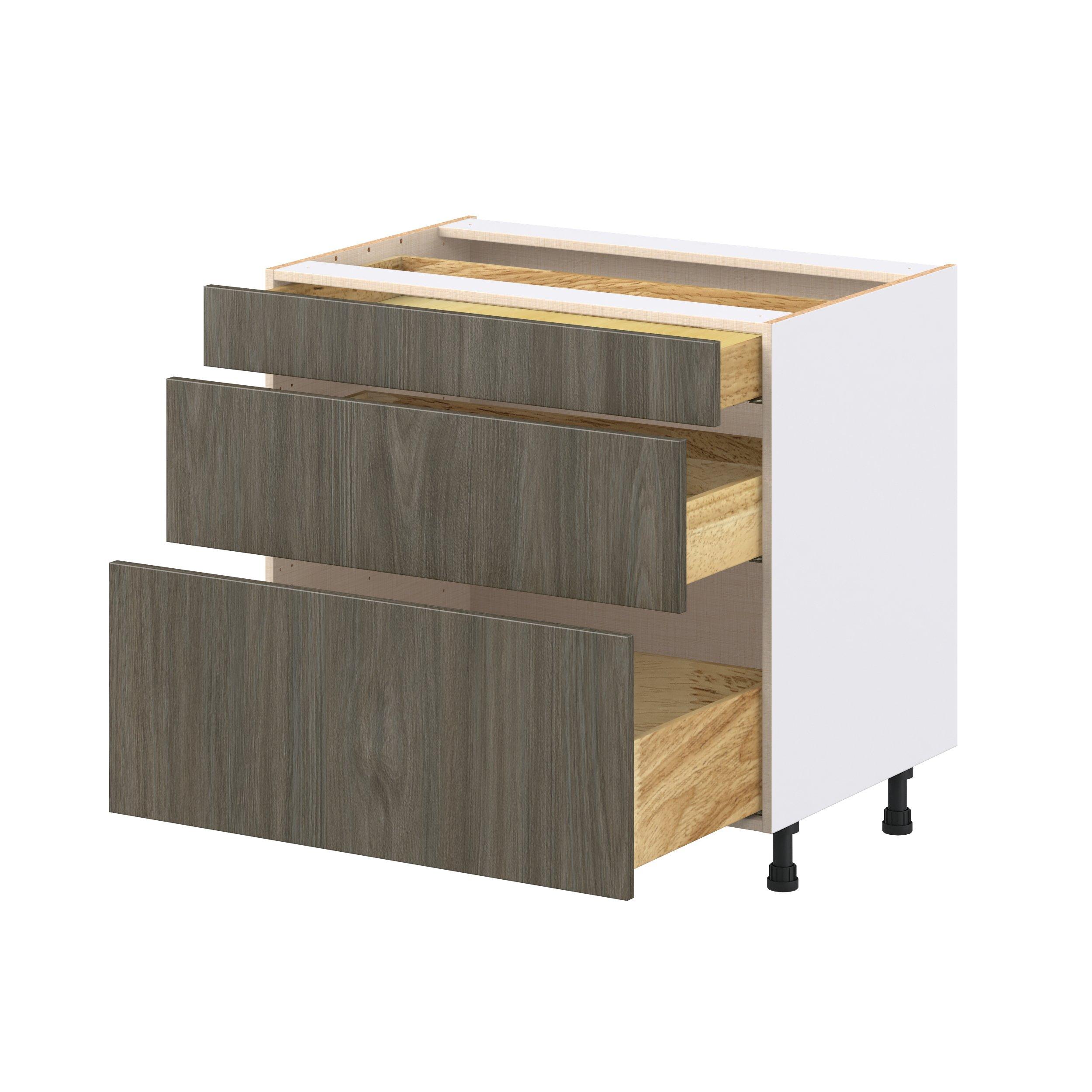 Glenwood 36 in. Burnt Walnut Drawer Base Cabinet