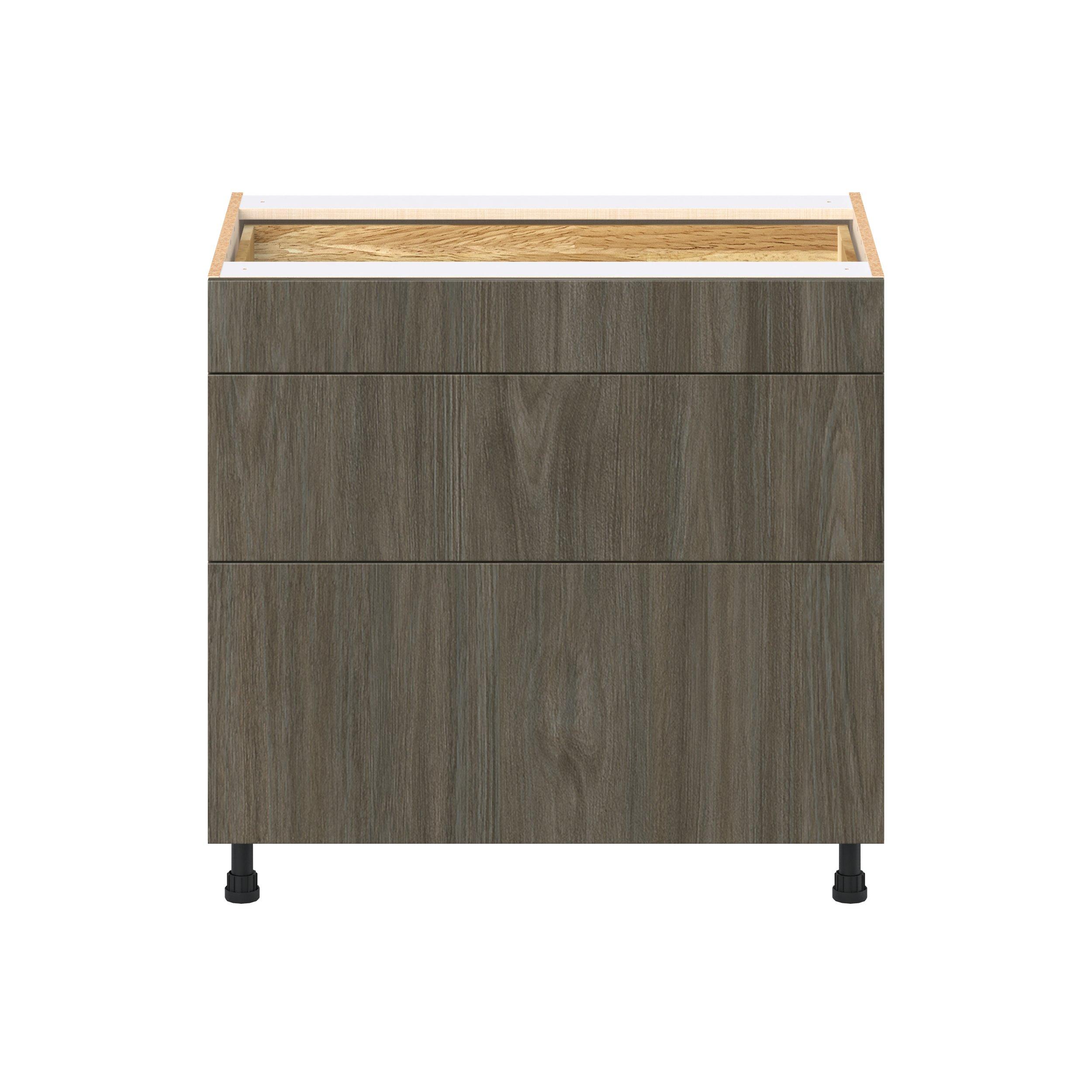 Glenwood 36 in. Burnt Walnut Drawer Base Cabinet