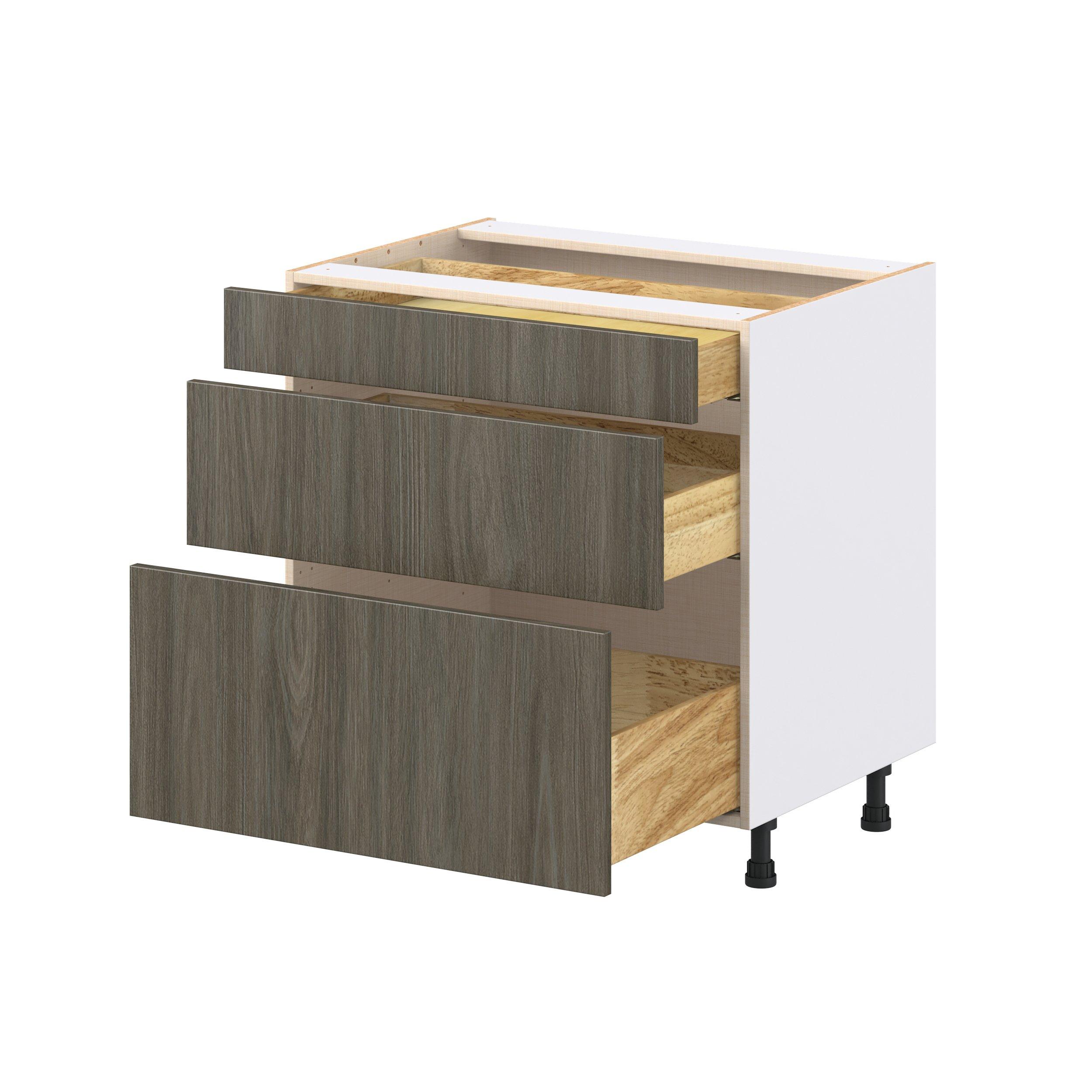 Glenwood 33 in. Burnt Walnut Drawer Base Cabinet