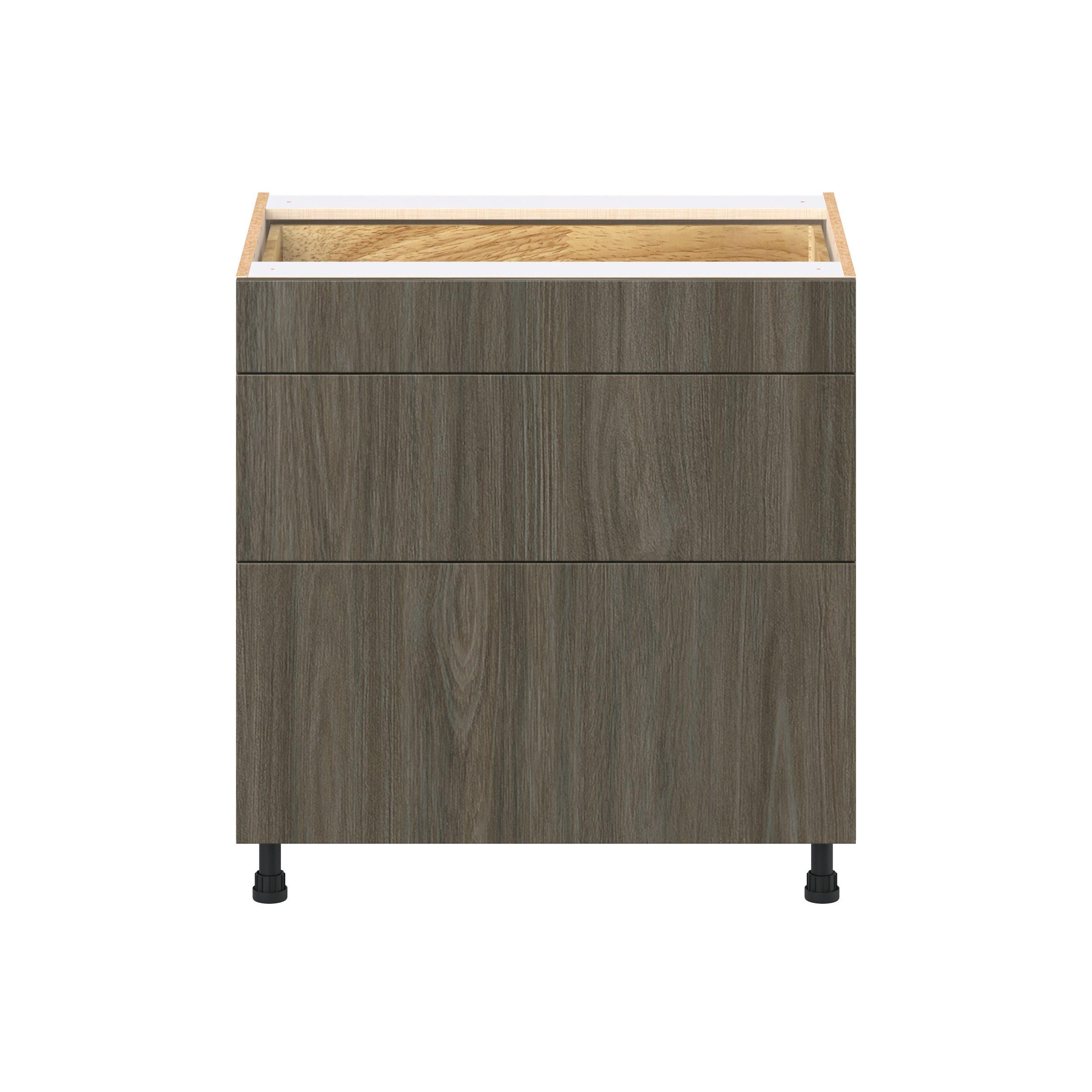 Glenwood 33 in. Burnt Walnut Drawer Base Cabinet
