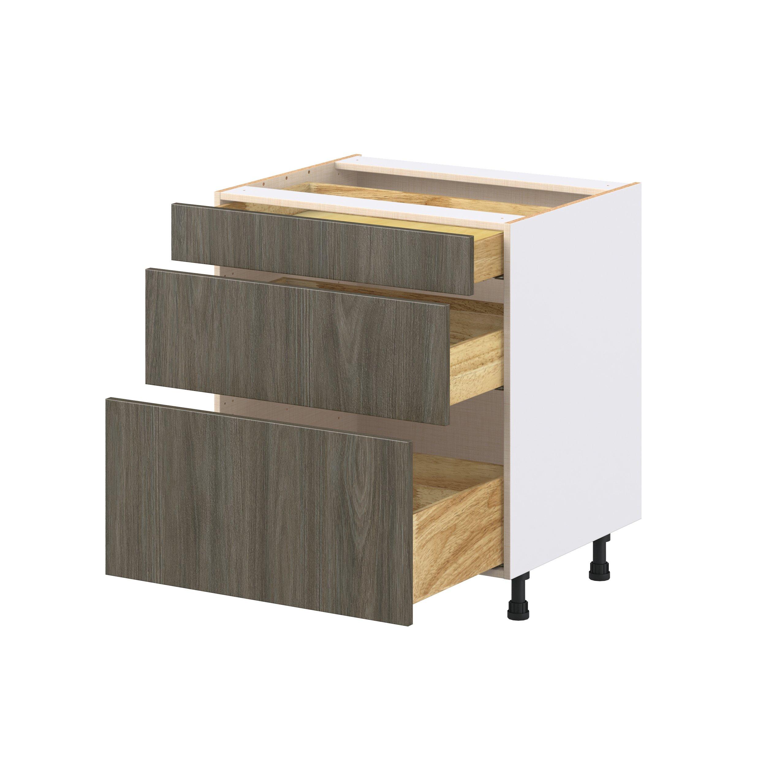 Glenwood 30 in. Burnt Walnut Drawer Base Cabinet